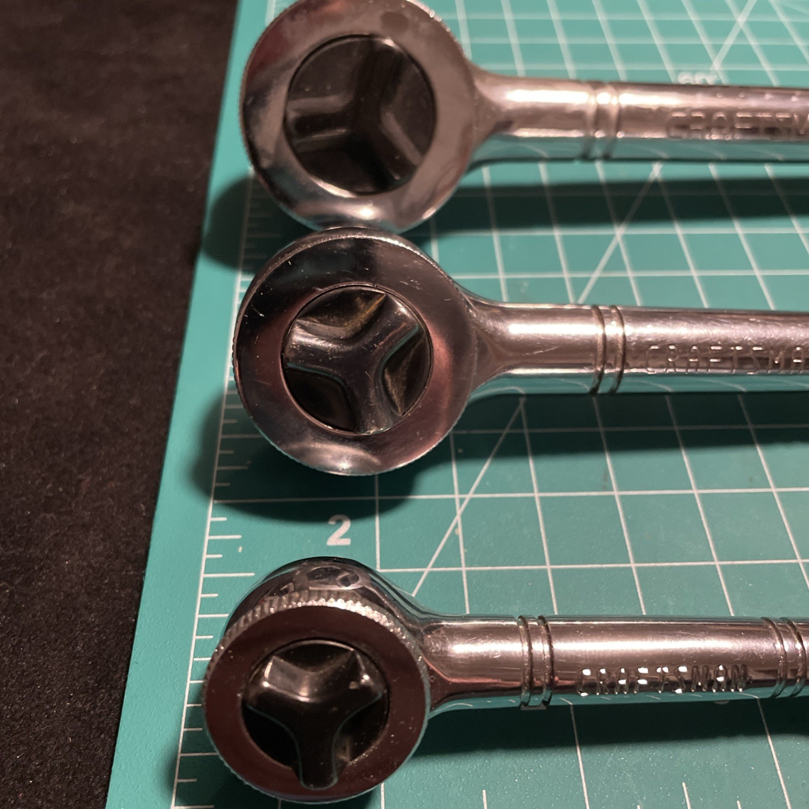 Vintage 3 Craftsman set Thumb Wheel Ratchet 1/2” 3/8”and 1/4” Drive.