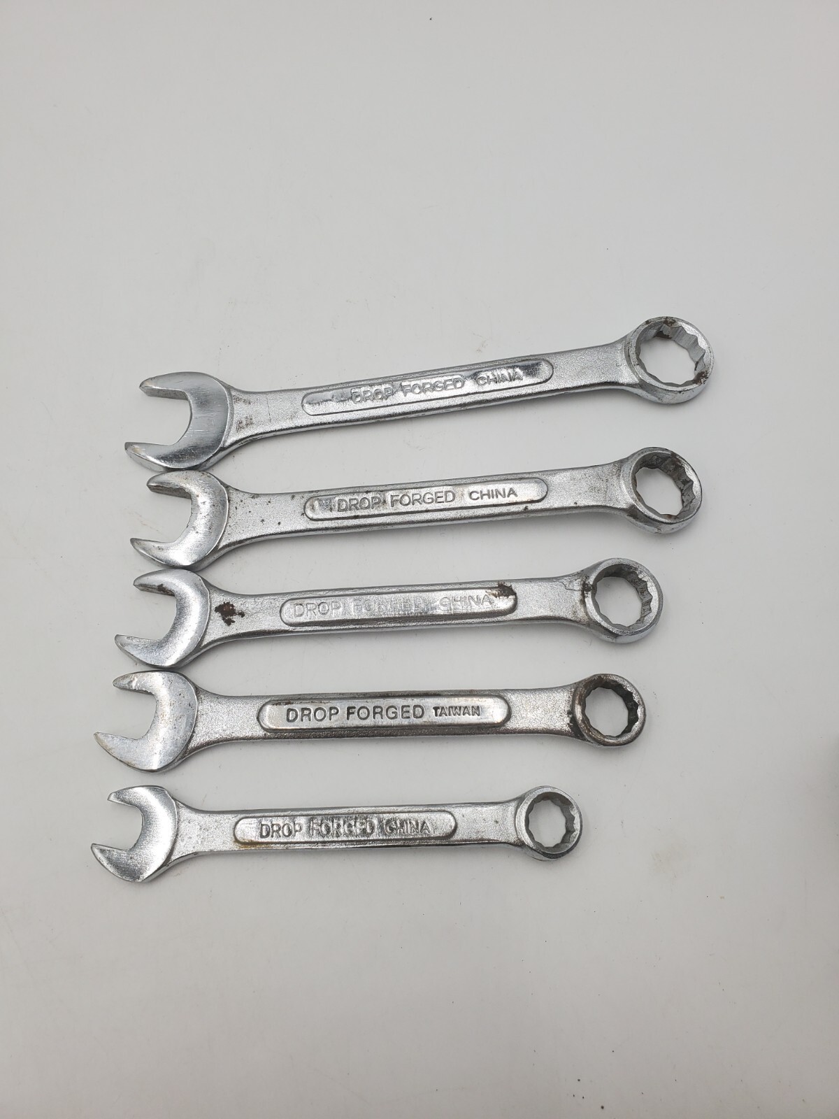 Vintage Made in China/Taiwan Drop Forged Set of 5 Wrenches