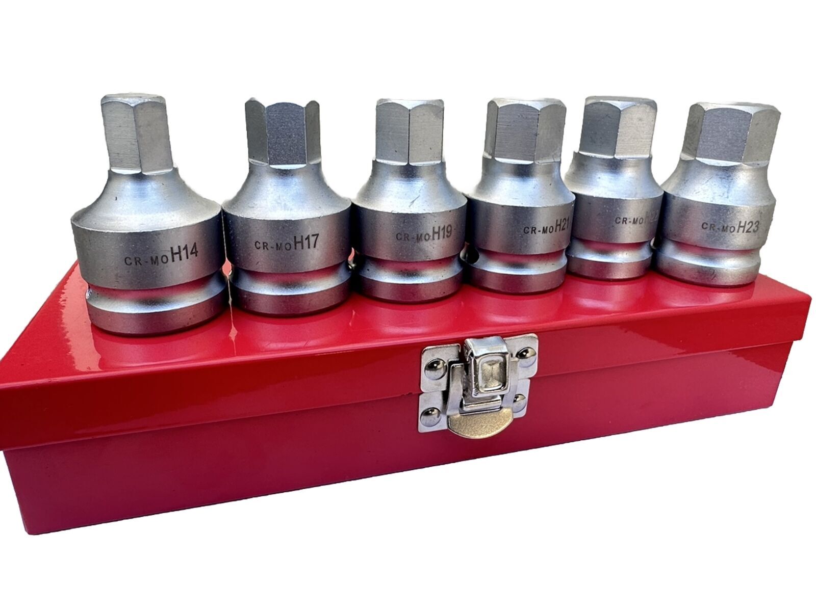 6pc 3/4” Dr. Jumbo Sturdy Hex Allen Socket Bit Cr-MO 14,17, 19, 21, 22, 23mm