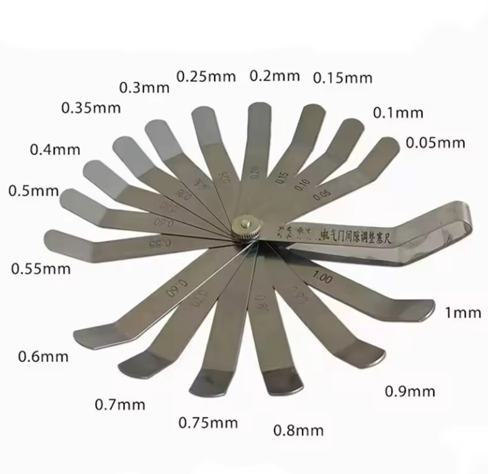 Universal SAE & Metric Offset Valve Feeler Gauge-16pc Blade Thickness Measuring