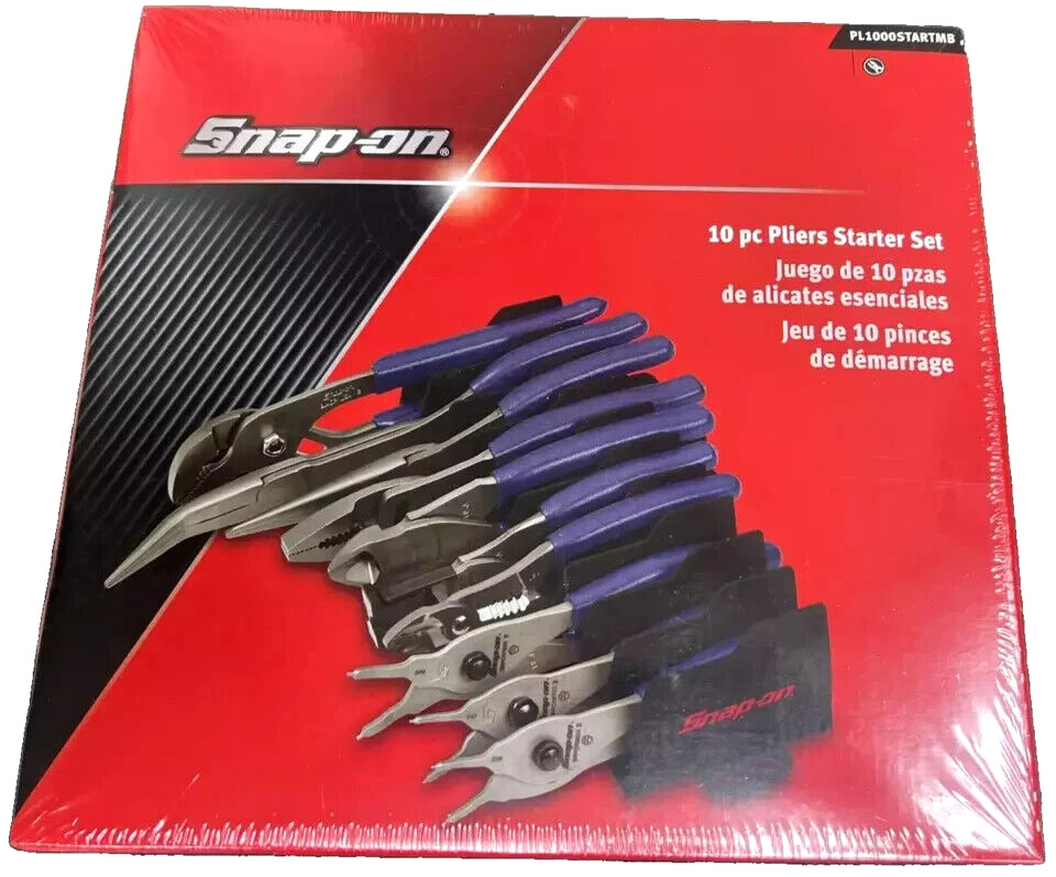 New Snap-on™ PL1000STARTMB 10pc Pliers Starter Set Needle Nose Cutters Crimper