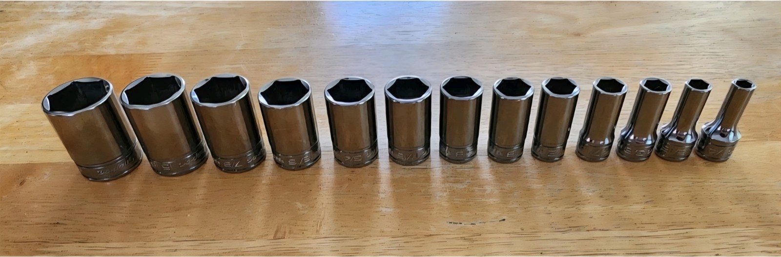 Snap-on 3/8 Dr 26pc 1/4-1 Shallow FDX & SEMIDEEP 6pt Socket Set 211YFSY 211FSSY