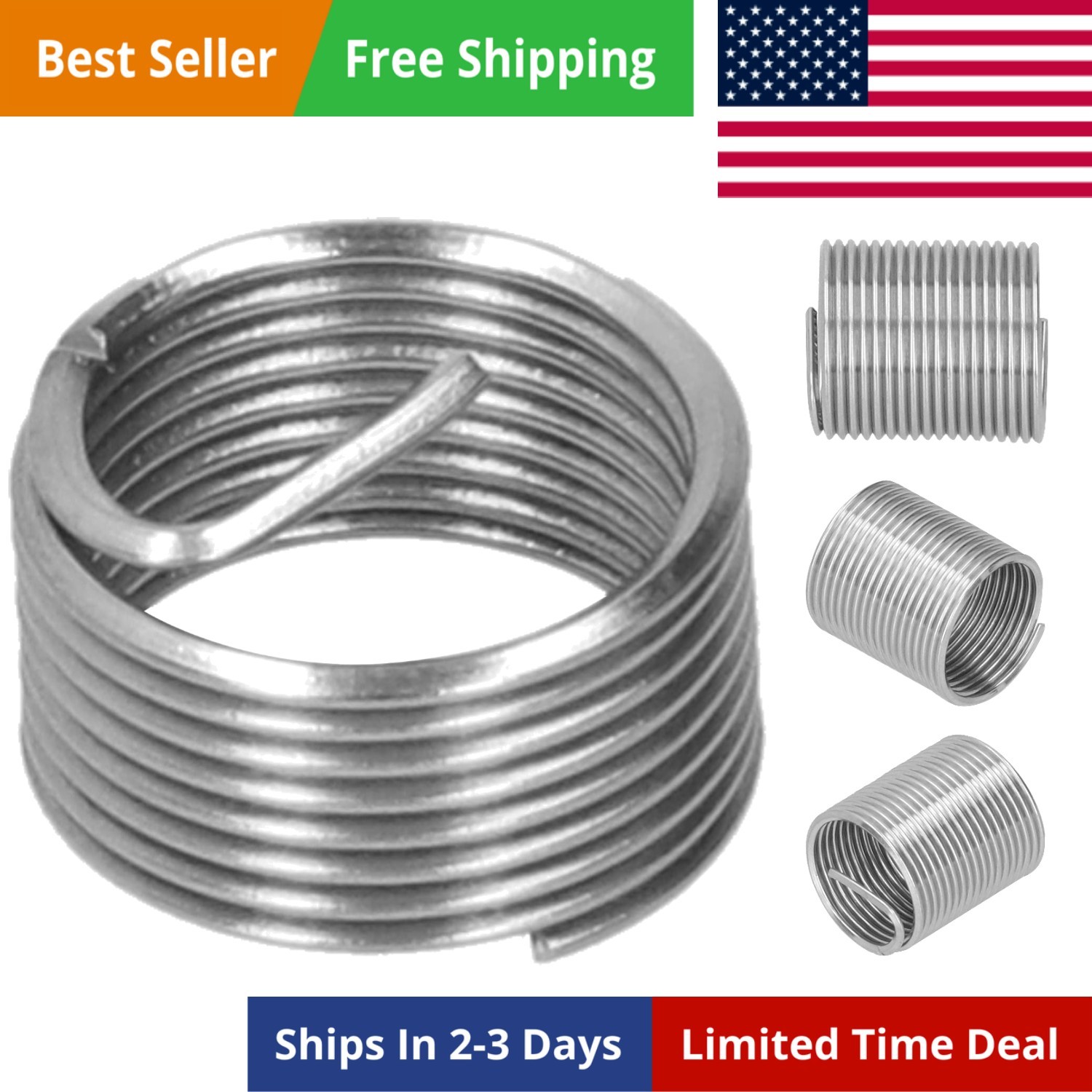 20 PCS Thread Repair Insert, M14 x 1.25 Helicoil Metric Thread Sleeves, Stain…
