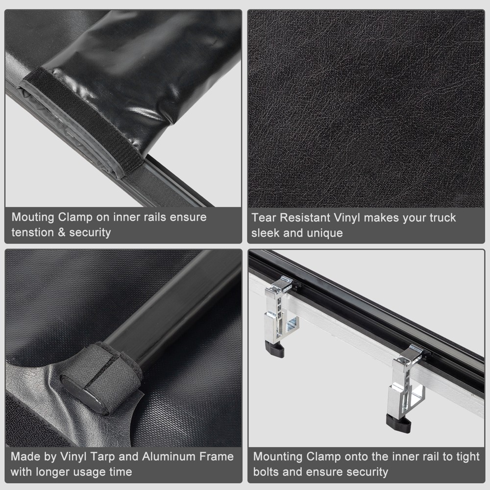 6.5FT Roll-up Soft Truck Bed Tonneau Cover for 2009-2024 Ford F150 Waterproof