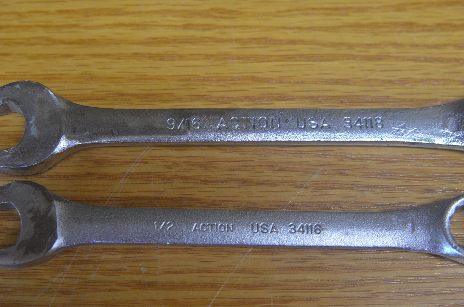 Two Action Combination 12 Point Chrome Wrenchs 9/16 & 1/2 (1-C)