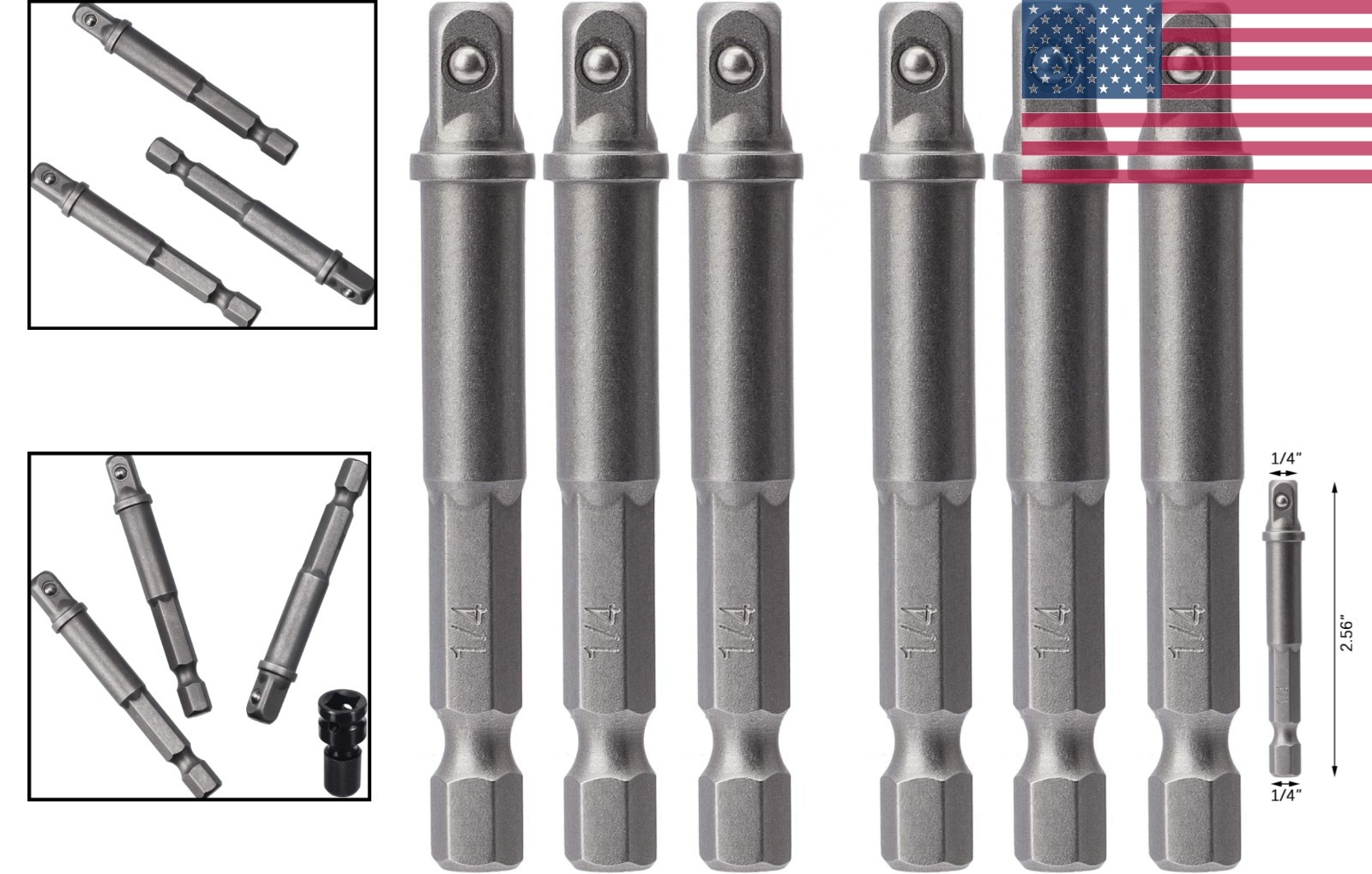 Hardened HSS 1/4 Inch Square Socket Adapter Set – Ideal for Manual & Power Tools
