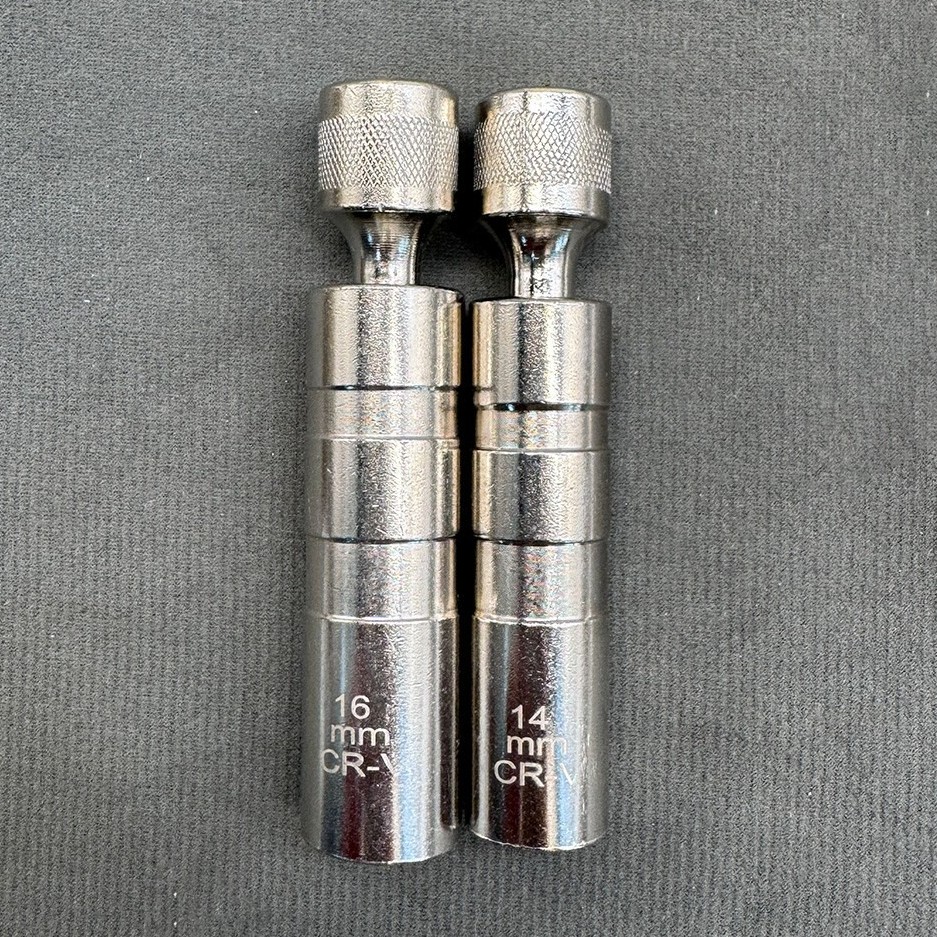 14MM 16MM Thin Wall Magnetic Swivel Spark Plug Socket 12-Point Removal Tool US