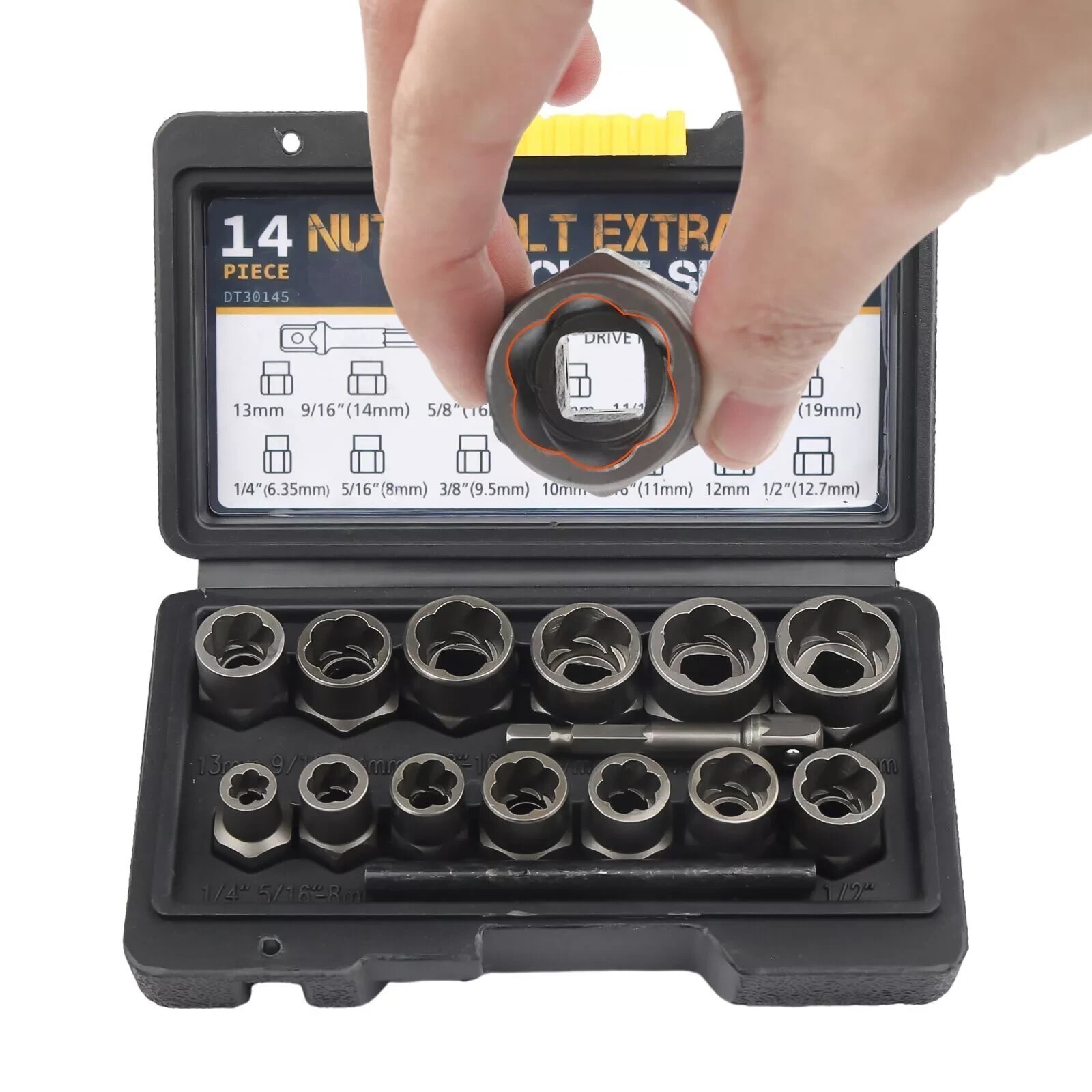 15PCS Impact Damaged Bolt Nut Screw Remover Tool Socket Threading Extractor