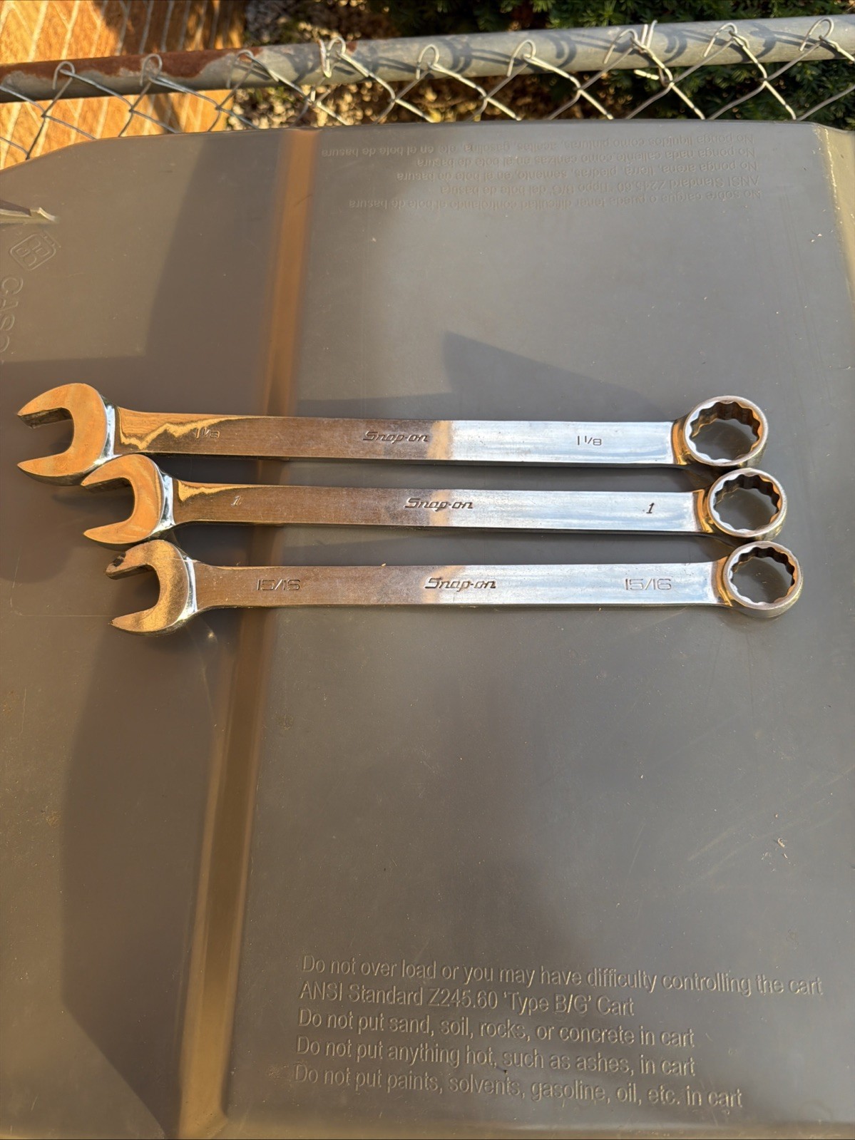 Snap On Tools OEX-B Standard Combination Wrenchs 3 Pieces Set 1-1/8”,1”,15/16”