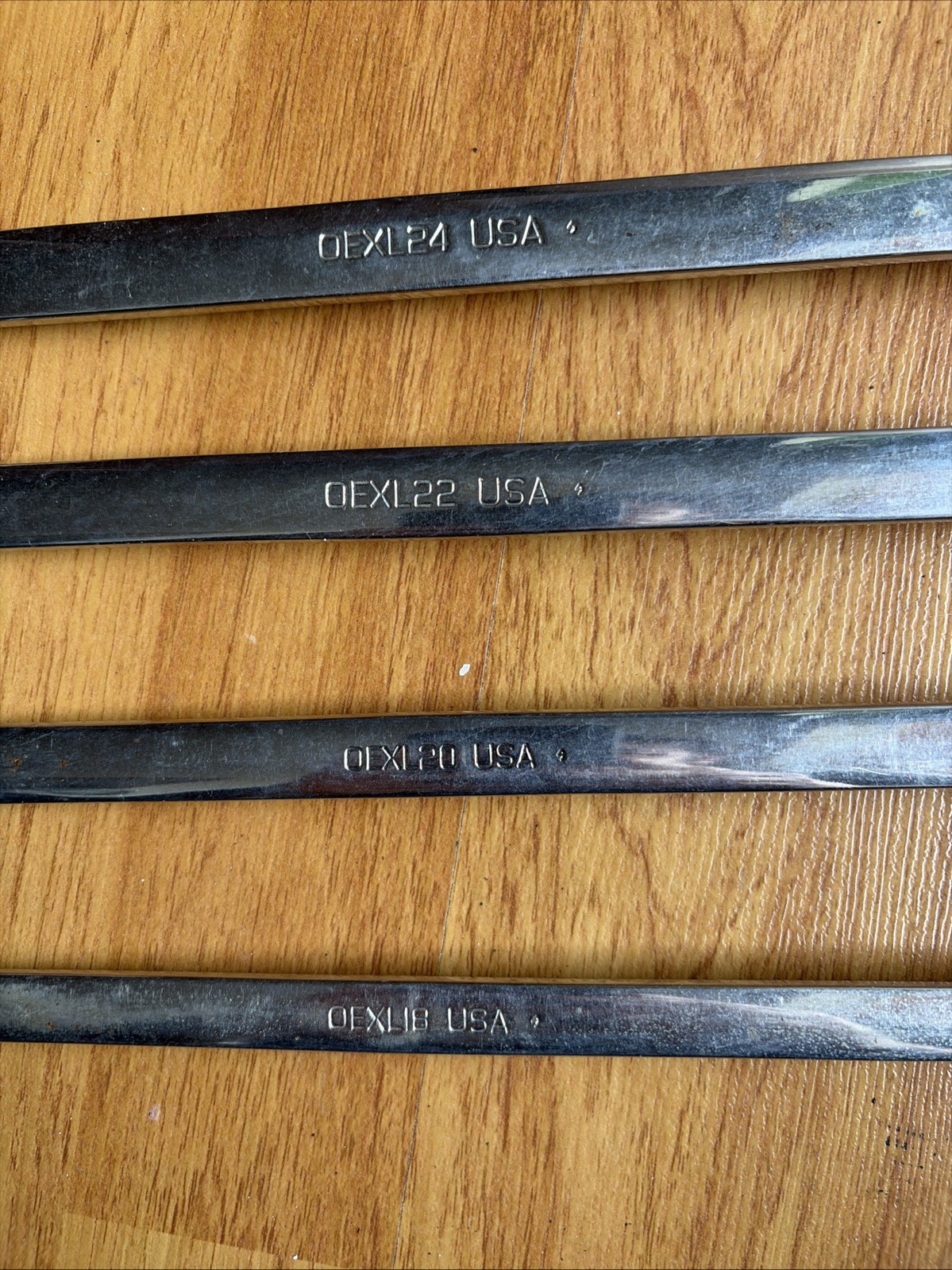Snap-on OEX24 OEX22 OEX20 OEX18 SAE Combination Wrench Set 4pc USA 3/4 11/16 5/8