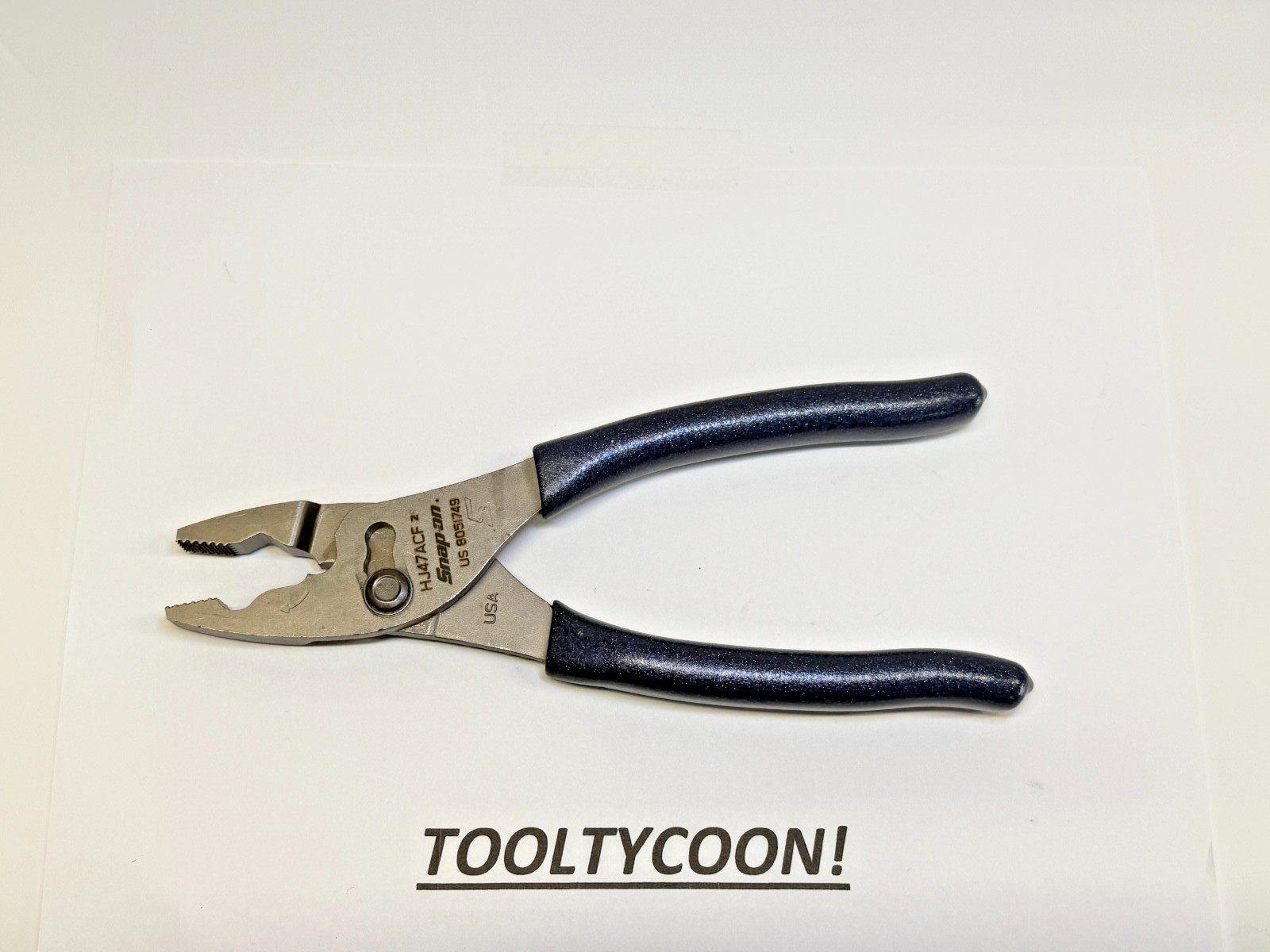 Snap-on Tools USA NEW STYLE POWER BLUE Soft Grip 8″ Flank Jaw Pliers HJ47ACFMB