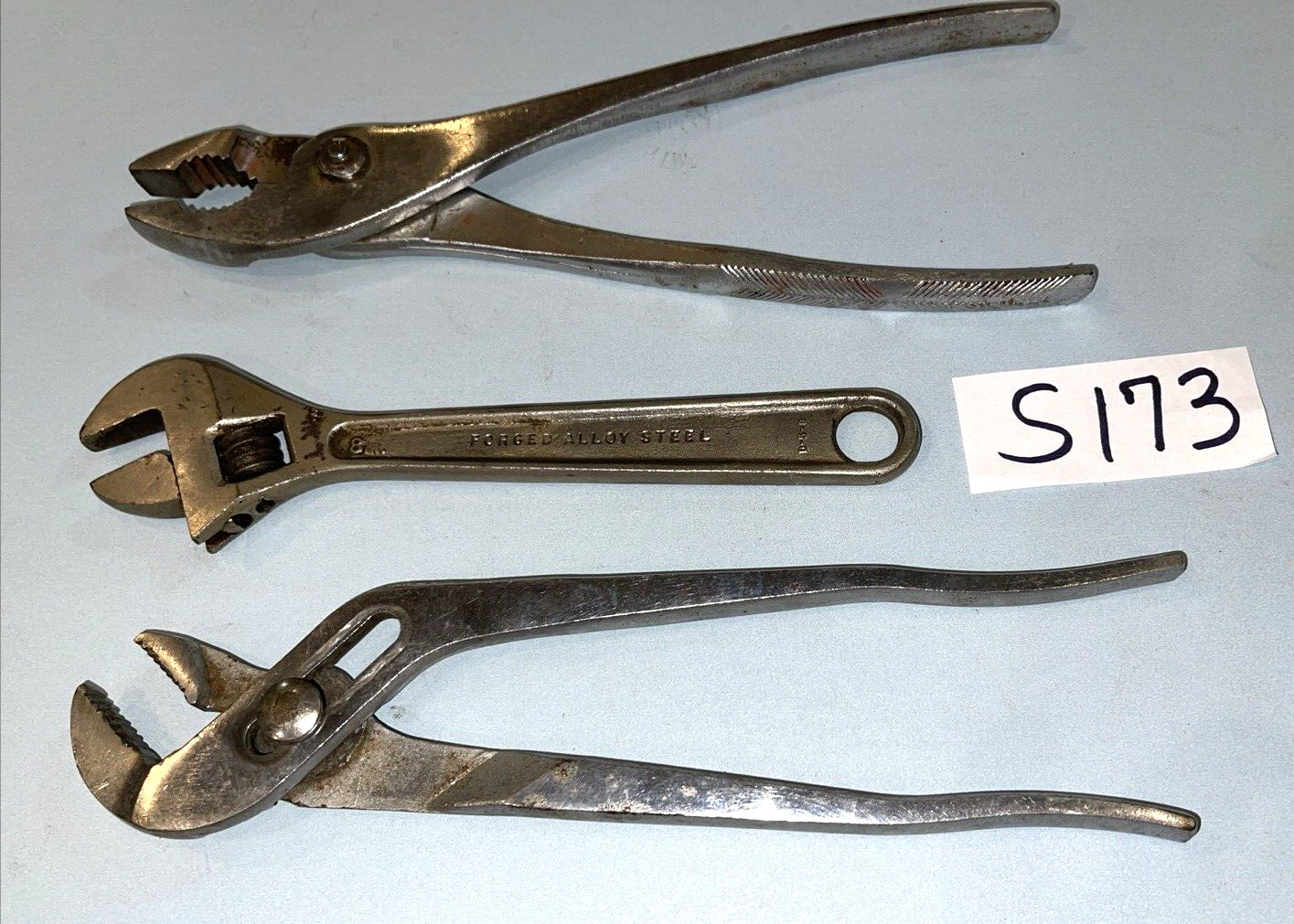 PROTO TOOLS 3 PIECE ALLIGATOR, SLIP JOINT PLIERS & CRESCENT STYLE WRENCH