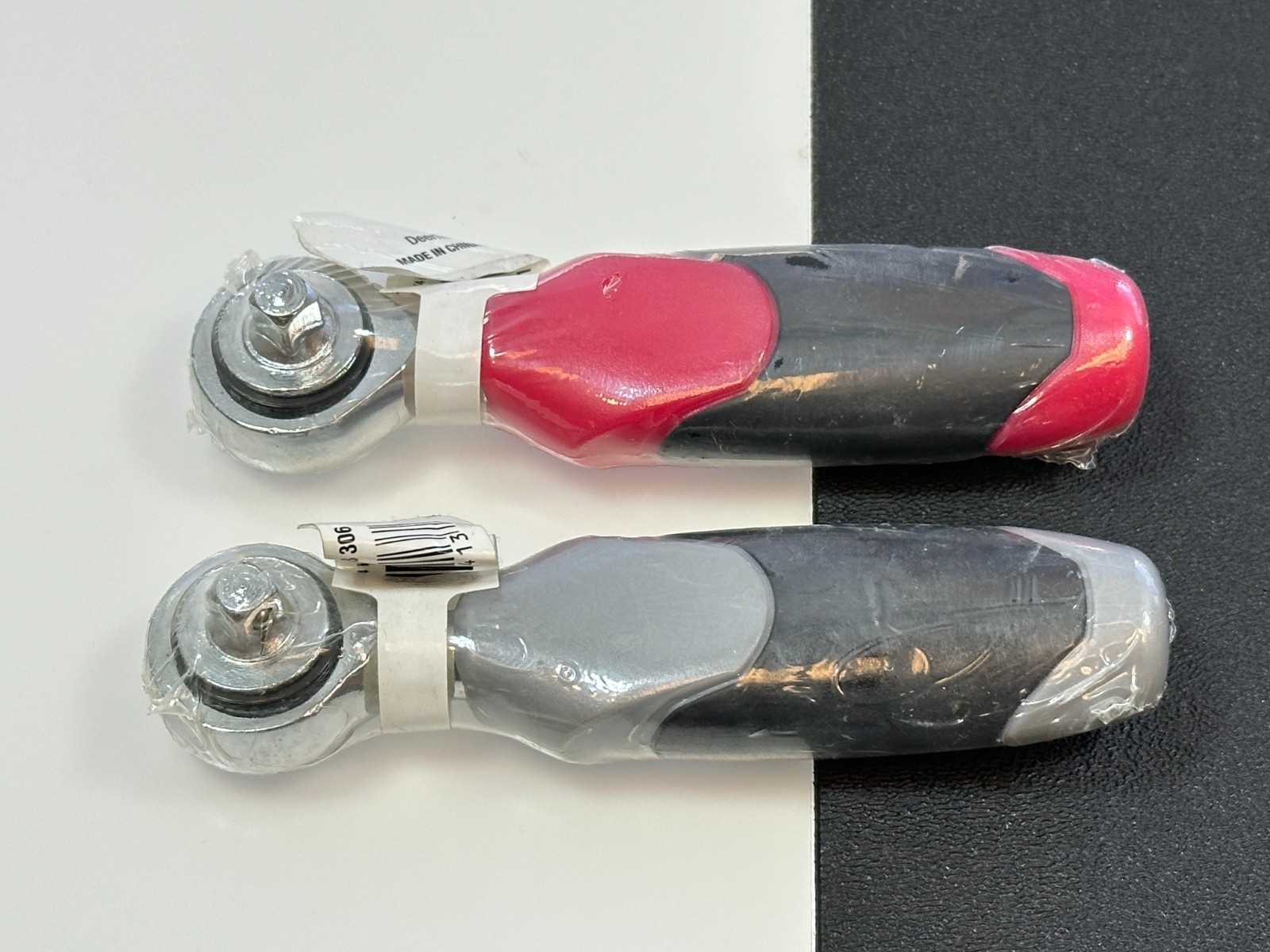 NEW 2pc Red/Gray 1/4″ Drive Ratchet Pair Set Compact Portable Reversible Ratchet
