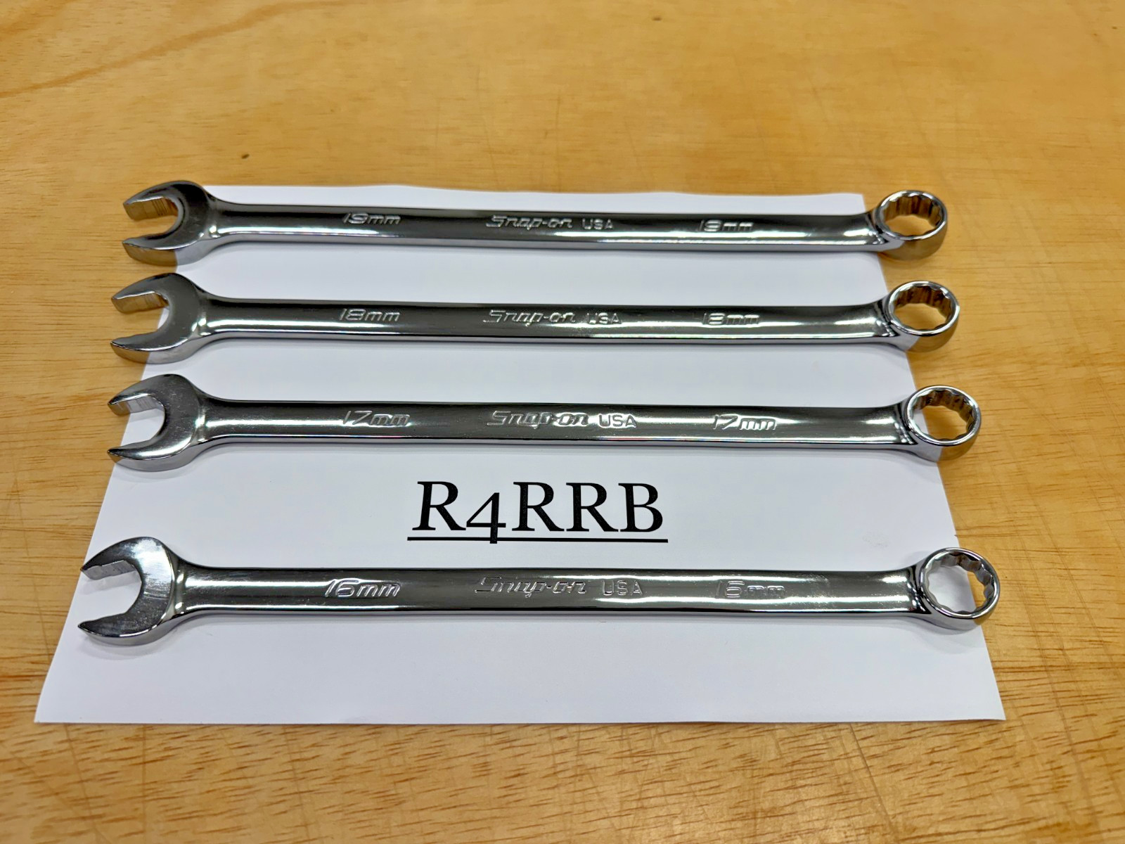 Snap-on Tools USA NEW 4pc Metric LONG FLANK DRIVE PLUS Wrench Lot Set 16mm-19mm