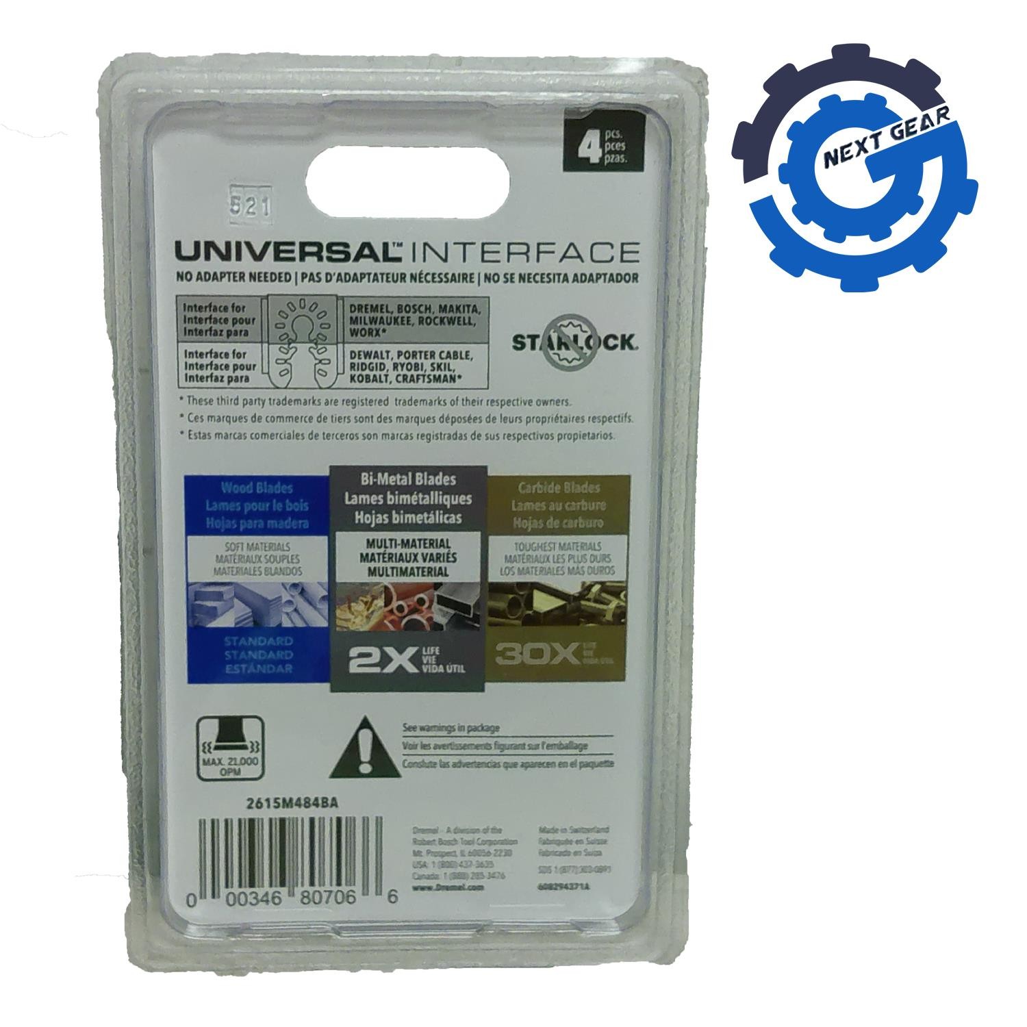 New Dremel General Purpose Bi-Metal Oscillating Flush Cut Blade 4-Pack MM482BU-4