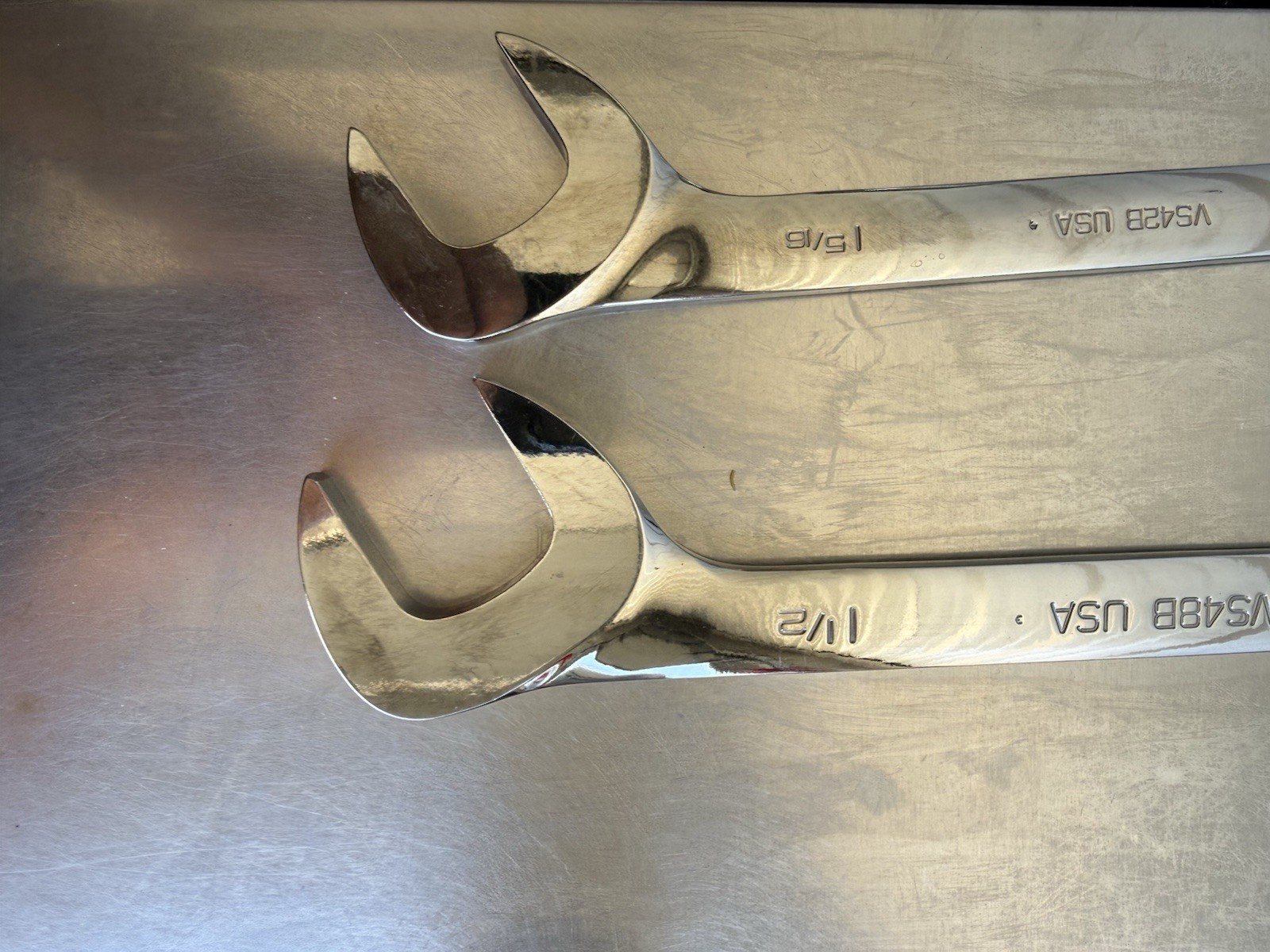 Snap-On Tools USA 2 SAE 4-Way Open-End Angle Wrench Set VS42B And VS48B Used