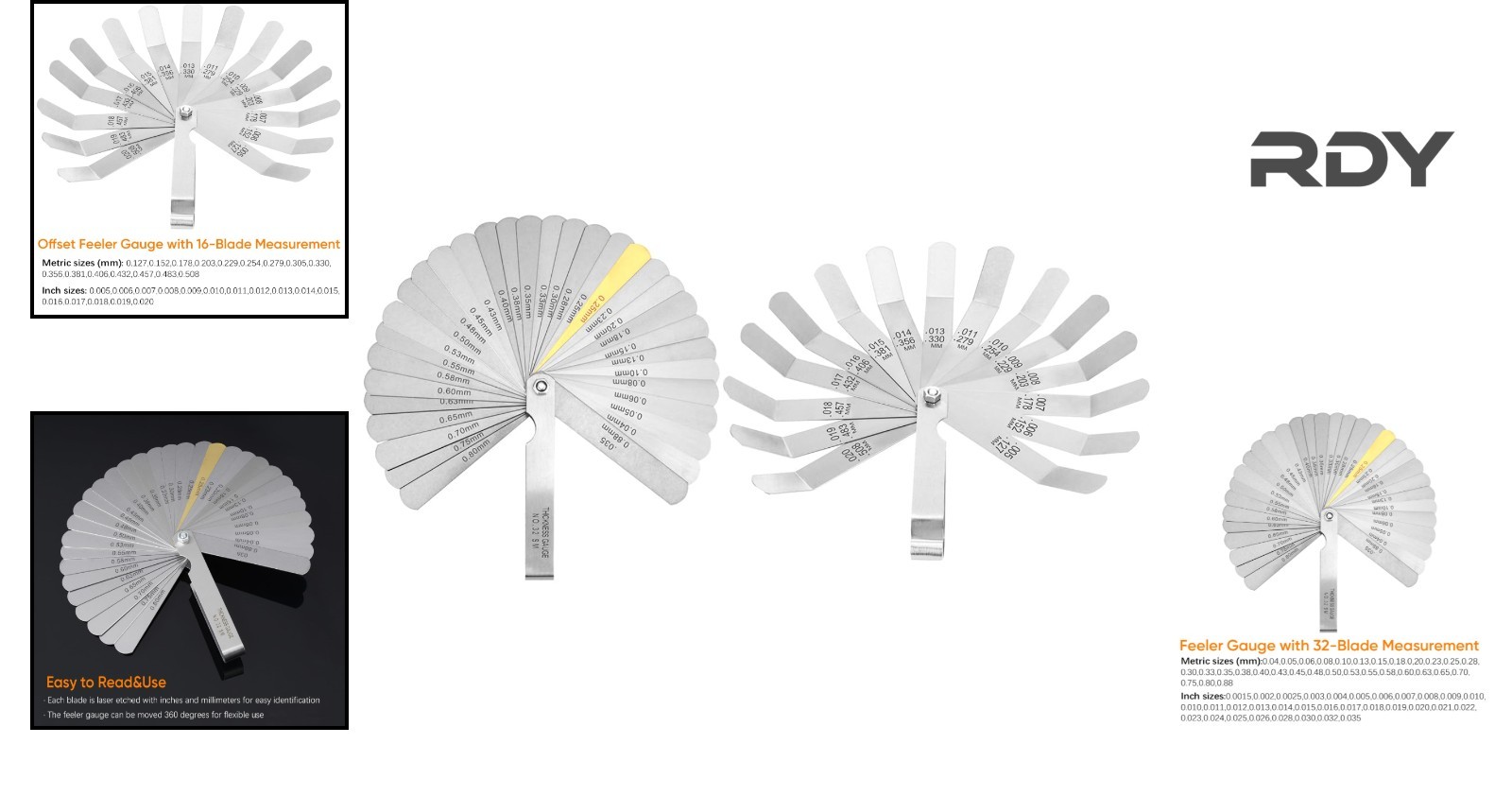 High Precision Dual Marked Feeler Gauge Set: Durable Manganese Steel Design