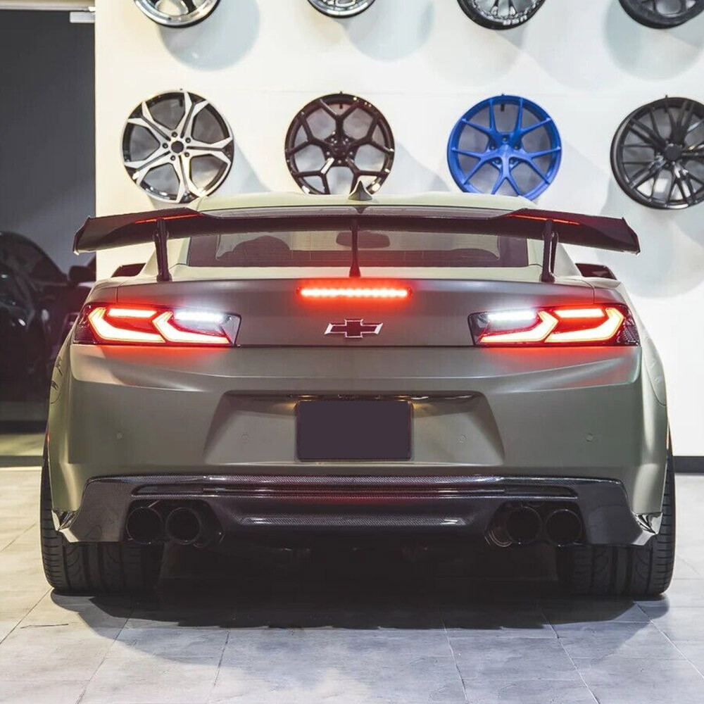 VLAND FULL LED Tail Lights For Chevy Camaro 2016-2018 DRL FULL Smoked Rear Light