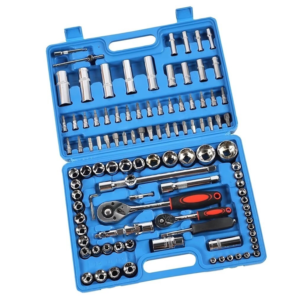 108Pcs Ratchet Wrench Socket Set 1/4″to 1/2″ Car Repair Tool Auto Mechanic Kit