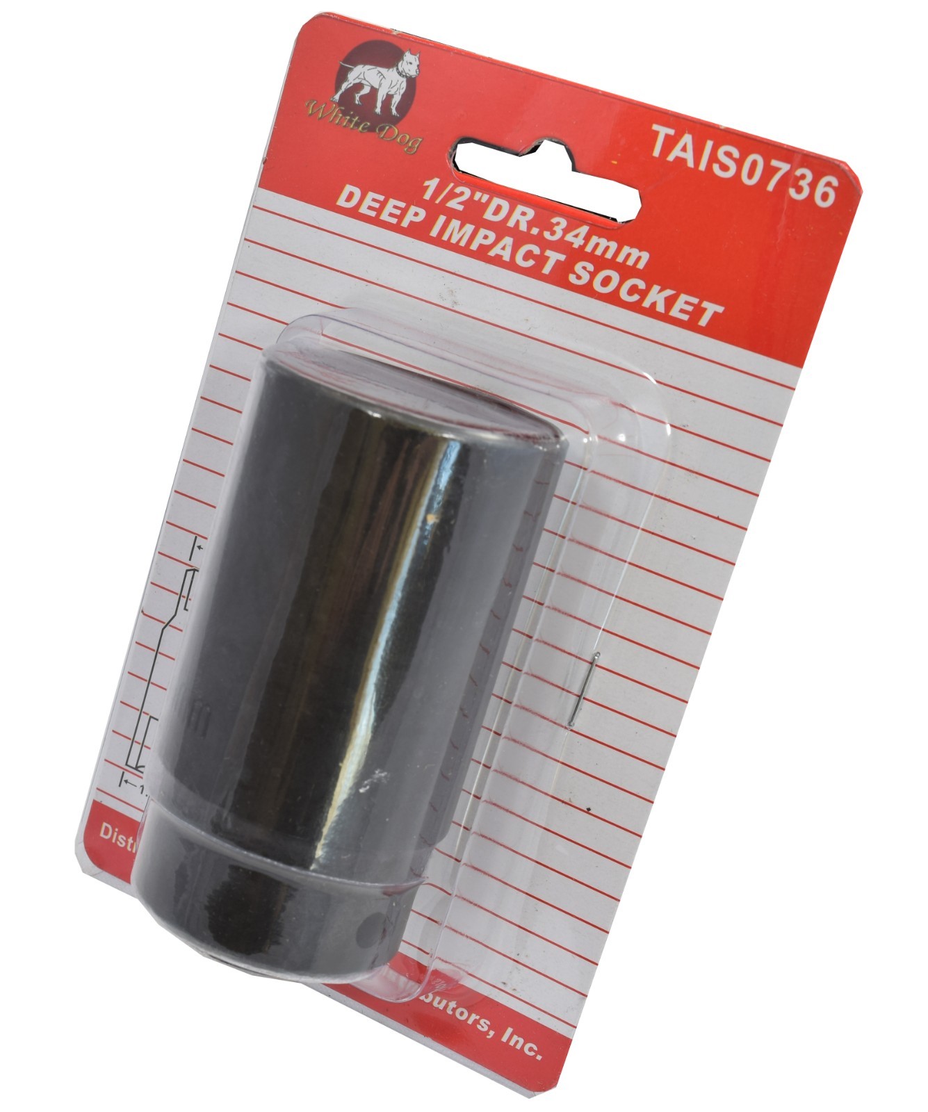 34mm Metric Deep Impact Black Chrome Vanadium Steel Socket 1/2″ Drive 6 Points