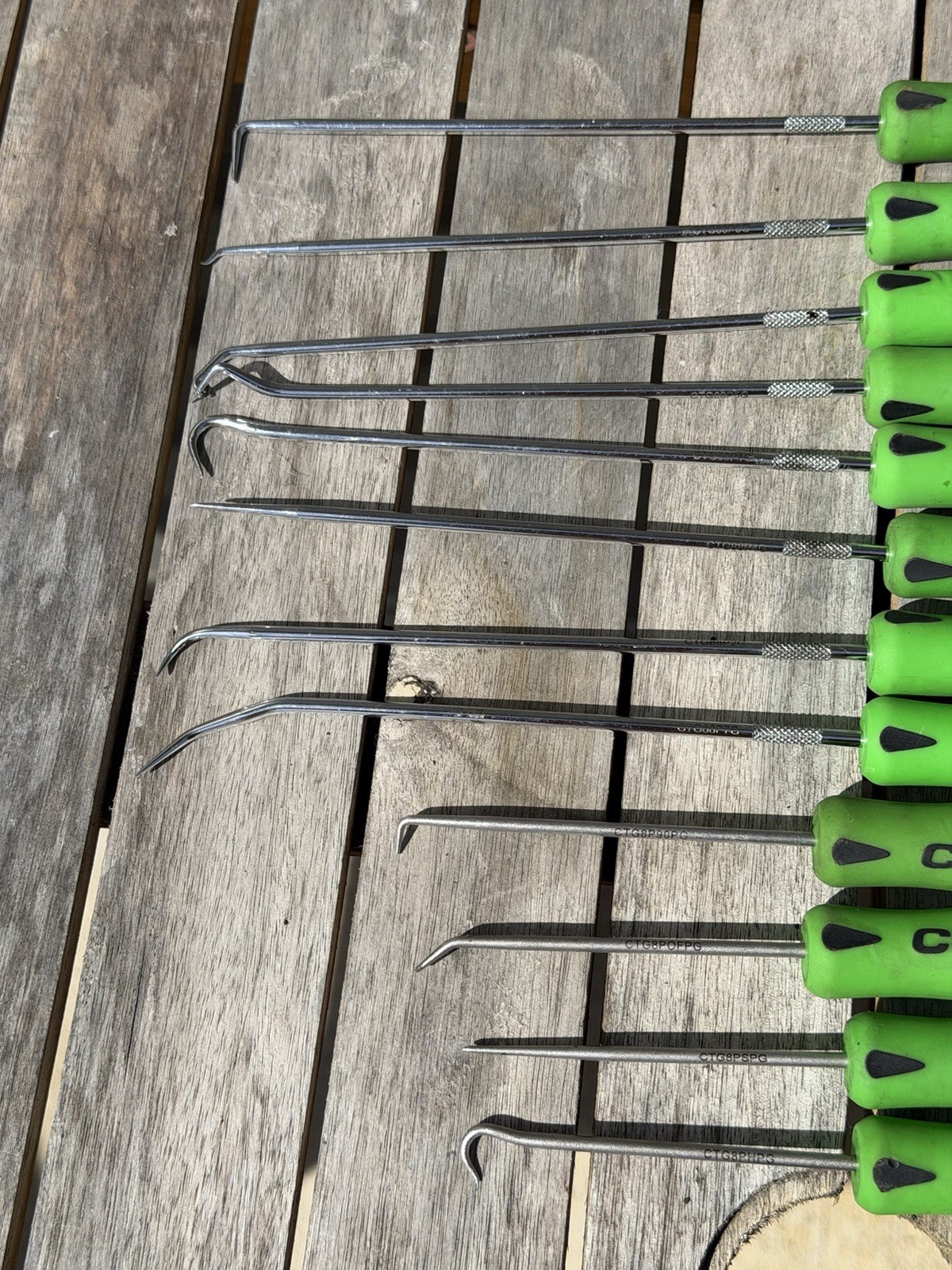 Cornwell Tools CTG812HPSG 12pc Hook & Pick Set, NEON GREEN Soft Grip Handle