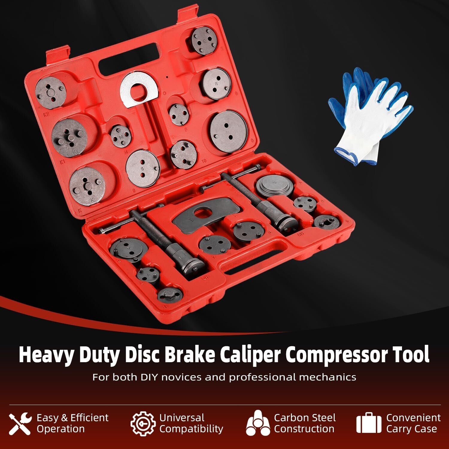 24 Pack Disc Brake Caliper Compressor Wind Back Tool Set Professional Tools Kit