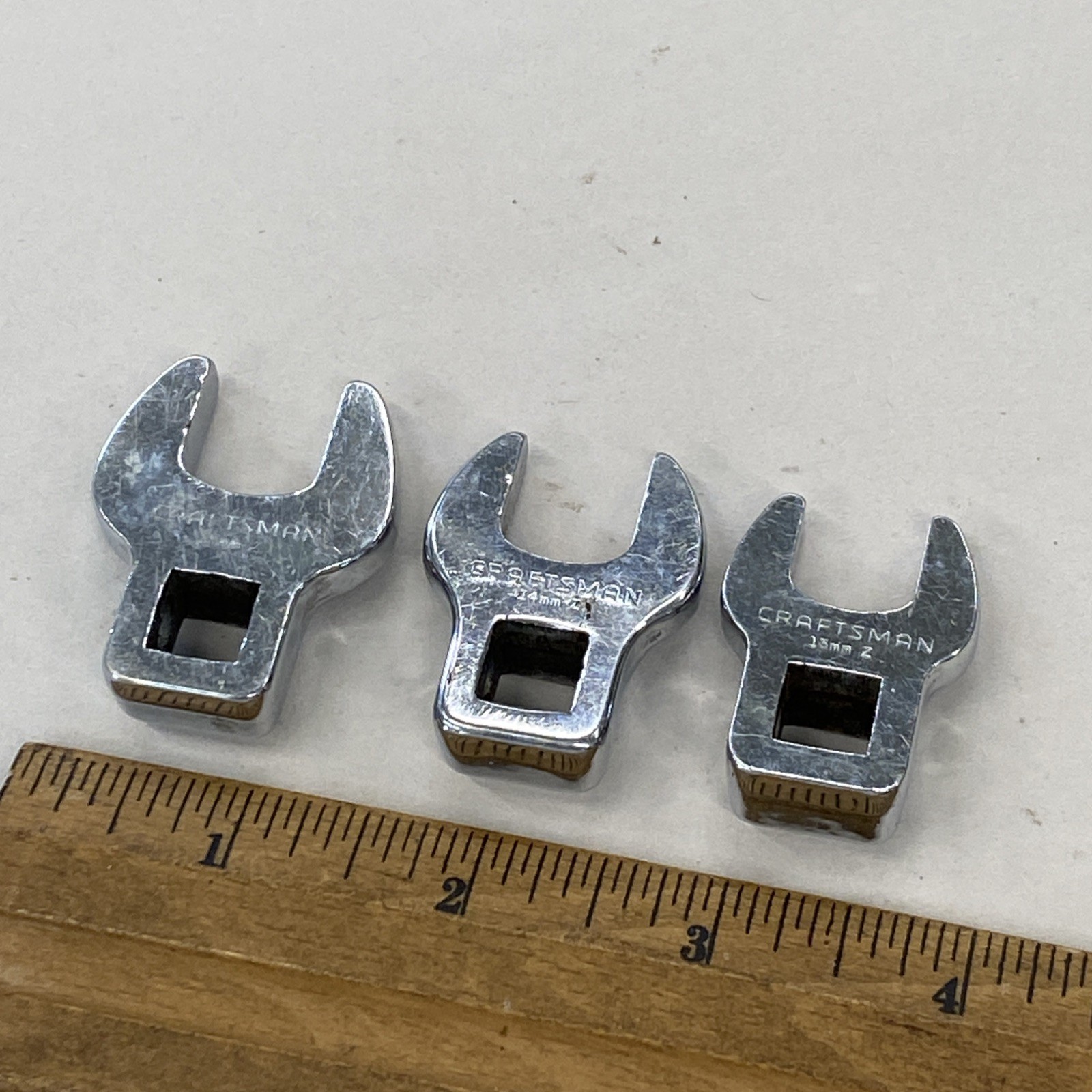 Set Of 3 Craftsman 3/8” Drive Metric Crowfoot Wrenches 13, 14, 15mm, M0876