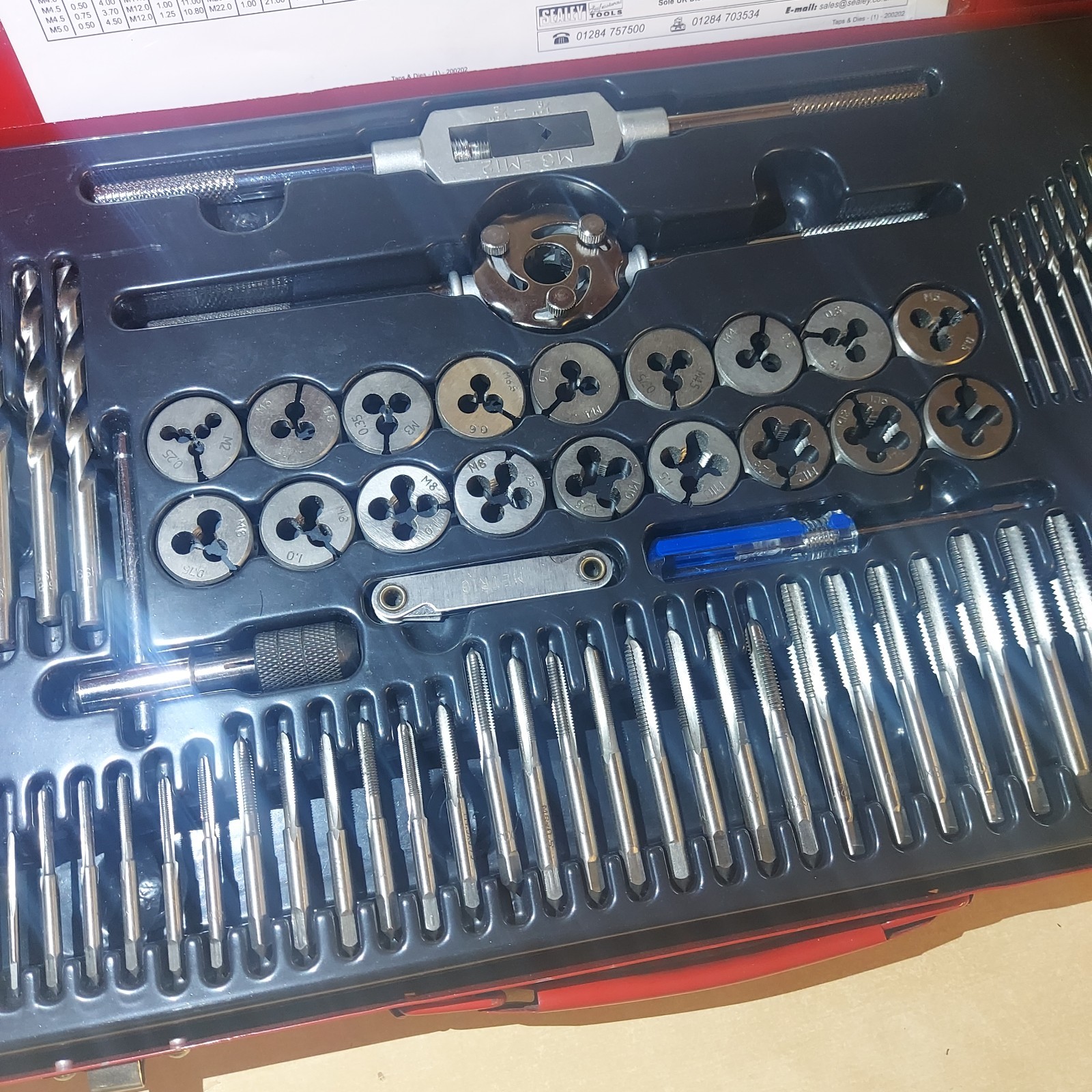 Sealey AK3076 76 Piece Tap & Die Set – Metric Fine & Coarse Metal Case