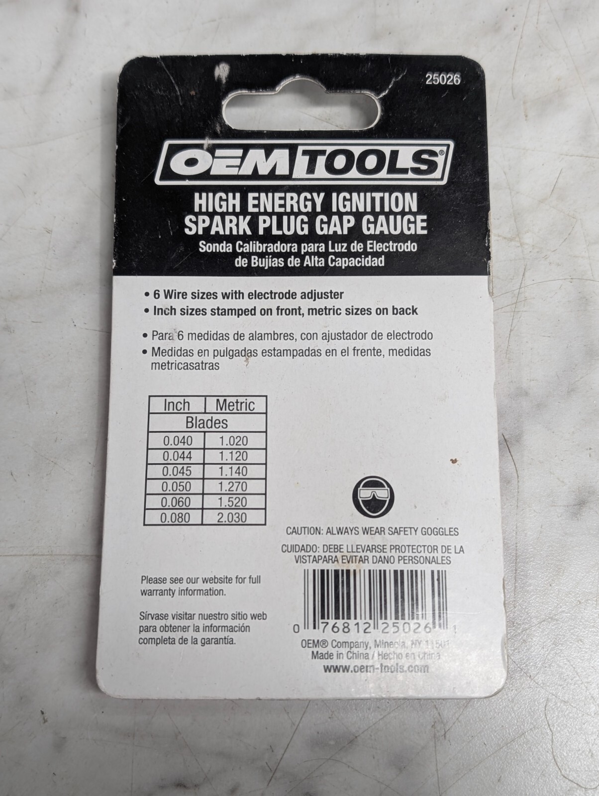OEM Tools Spark Plug Gap Gauge 0.040″-0.080″ Part #25026 HIGH ENERGY IGNITION