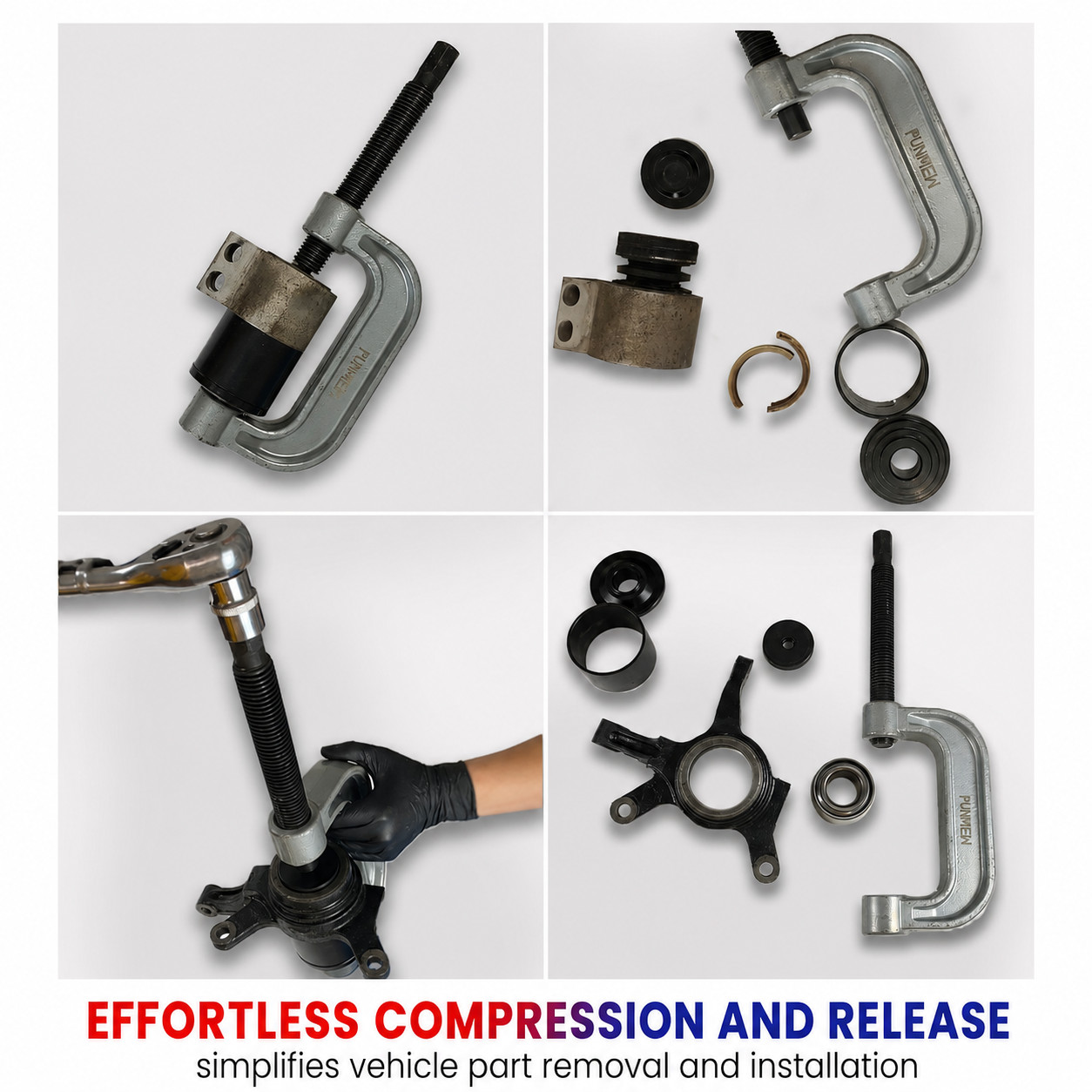 Heavy Duty 4 in 1 Ball Joint Press U Joint Removal Tool Kit w 4×4 Adapters