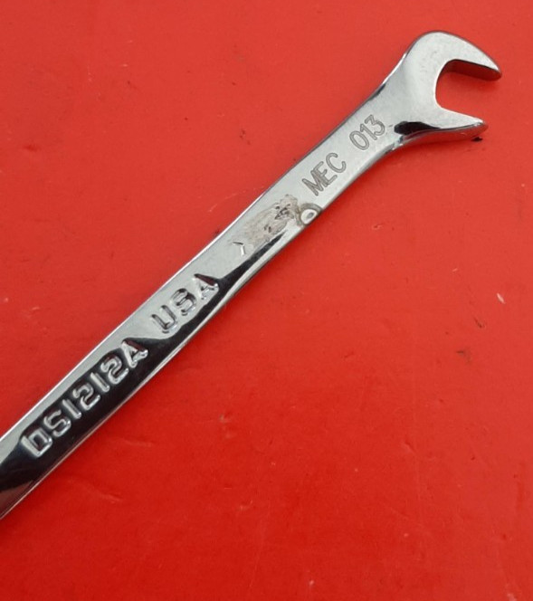 Snap-on Tools 3/16″ 15°/60° Offset Open-End Ignition Wrench DS1212A ENGRAVED 225