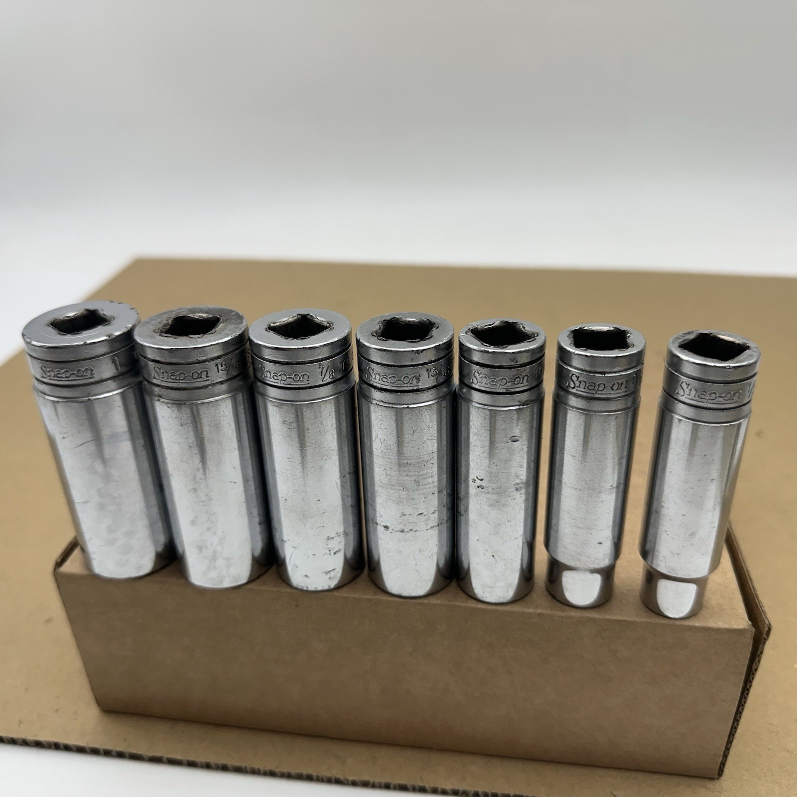 Snap On Set 7pc Standard 6 Point 1/2” Drive Socket Set 1/2” – 1” TS161-TS321 USA