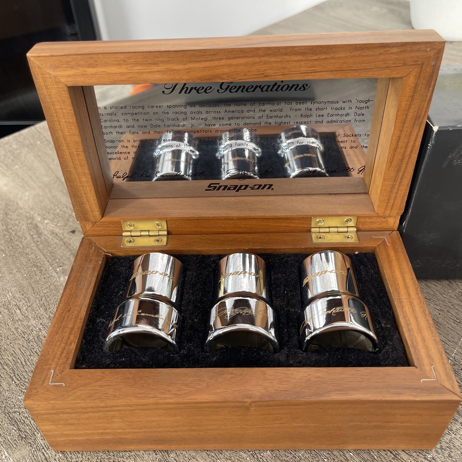 Snap-on Earnhardt 3 Generations Gold Engraved Socket Set, 3EARNCASE , Nascar