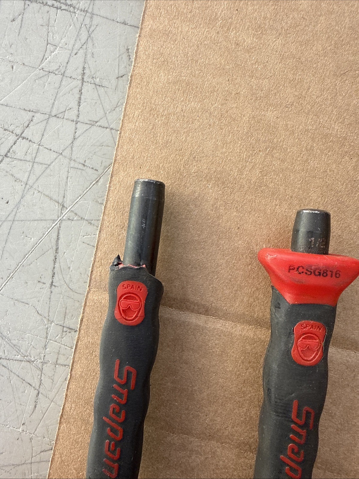SNAP-ON 9PC Red SOFT GRIP PUNCH AND CHISEL SET #PPCSG710