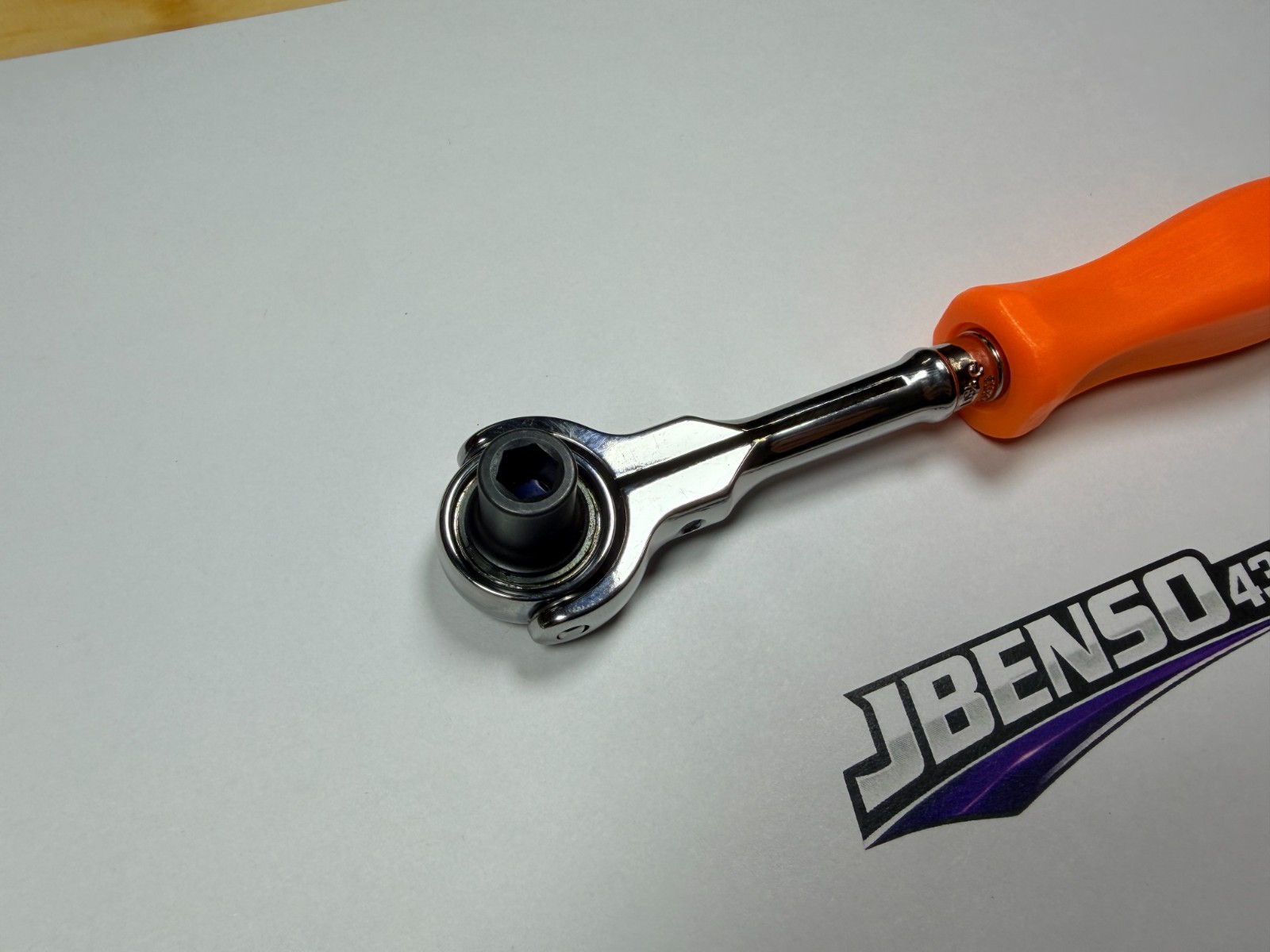 Snap-on Tools NEW ORANGE 1/4″ Hex Hard Grip Swivel Head Bit Ratchet THNFDM72O