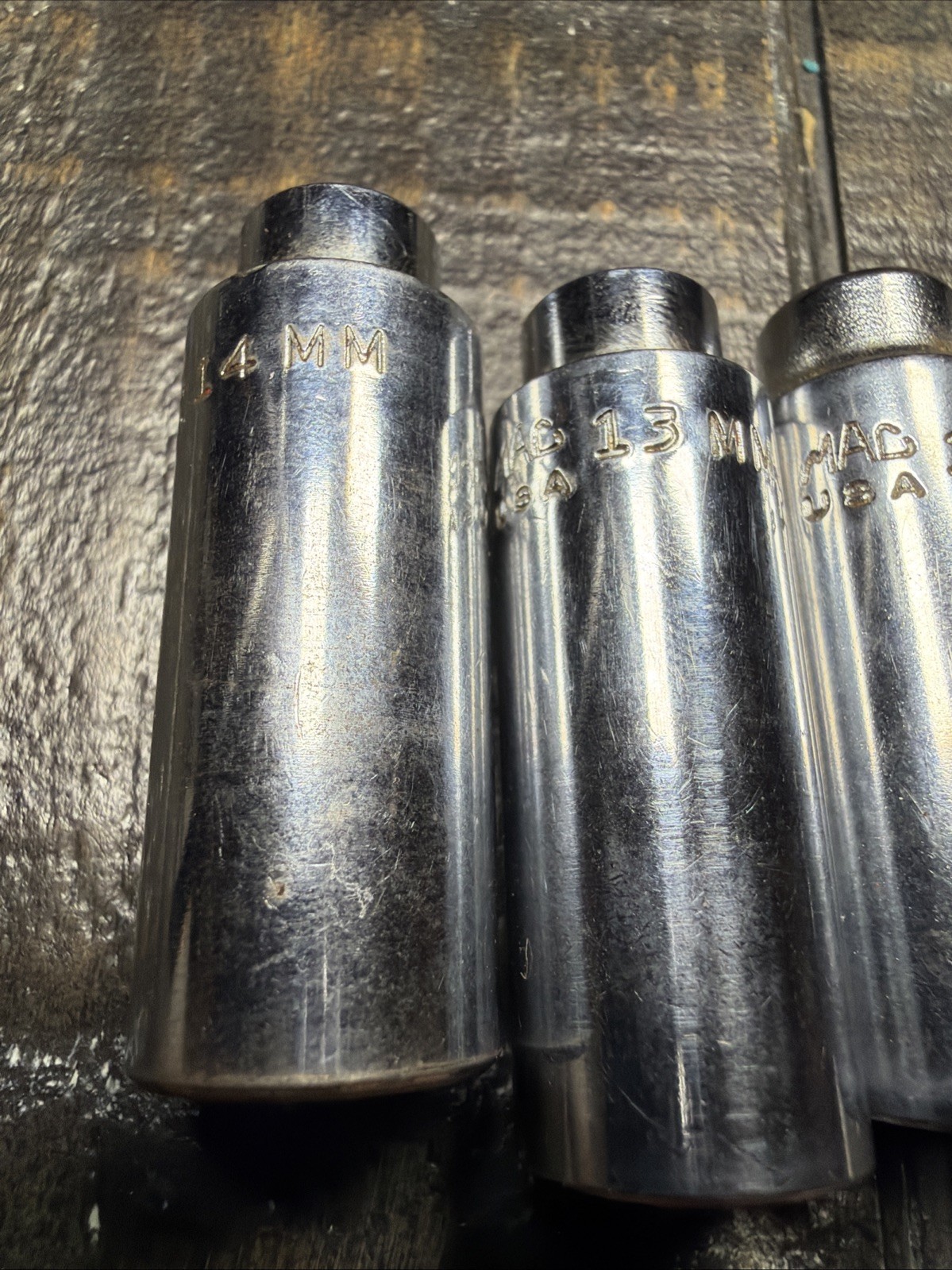 Mac Tools MD6 Lot Of 7 Metric Deep Sockets 5,6,9,11,12,13,14mm 1/4″ Drive
