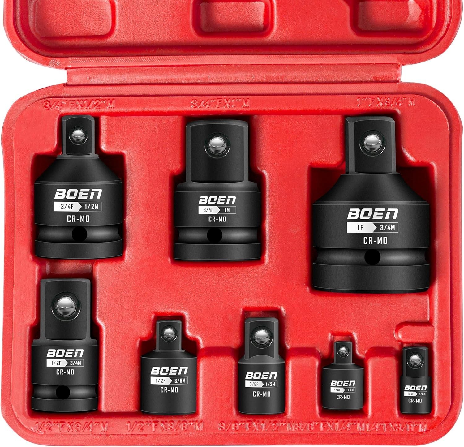 Complete 8-Piece Impact Adapter Set – Enhanced Durability and Storage Case