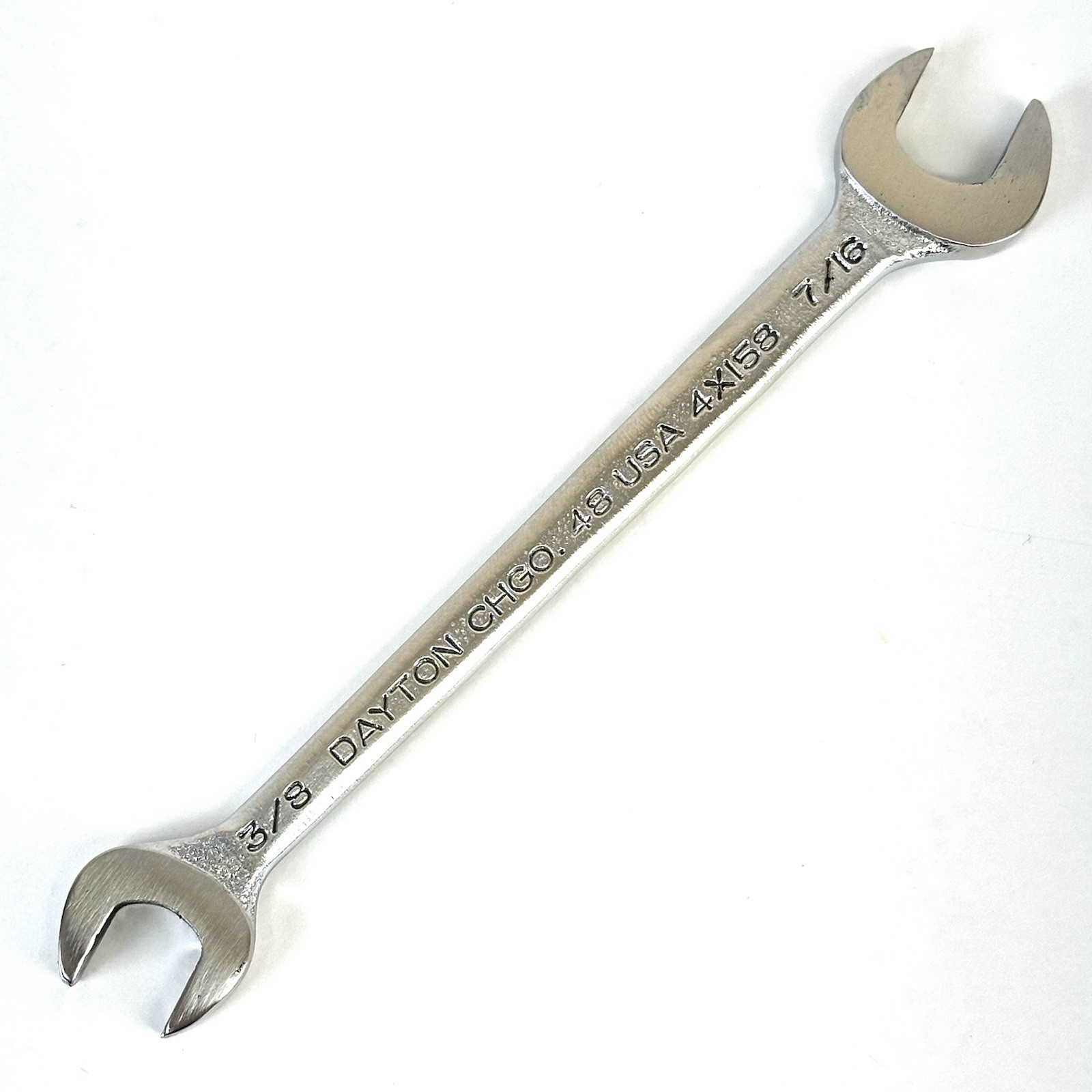 Vintage DAYTON 4X158 3/8×7/16″ Double Open End Wrench – USA