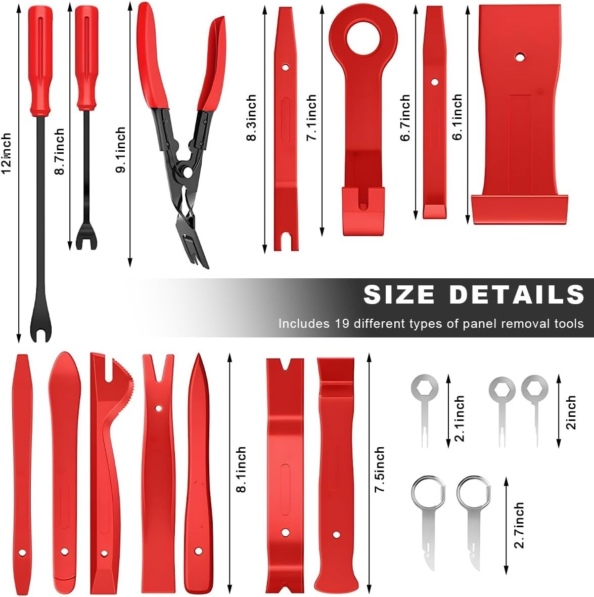 19 PCS , Plastic Upholstery Pliers Removal Install Tools with Storage Bag, Pa…