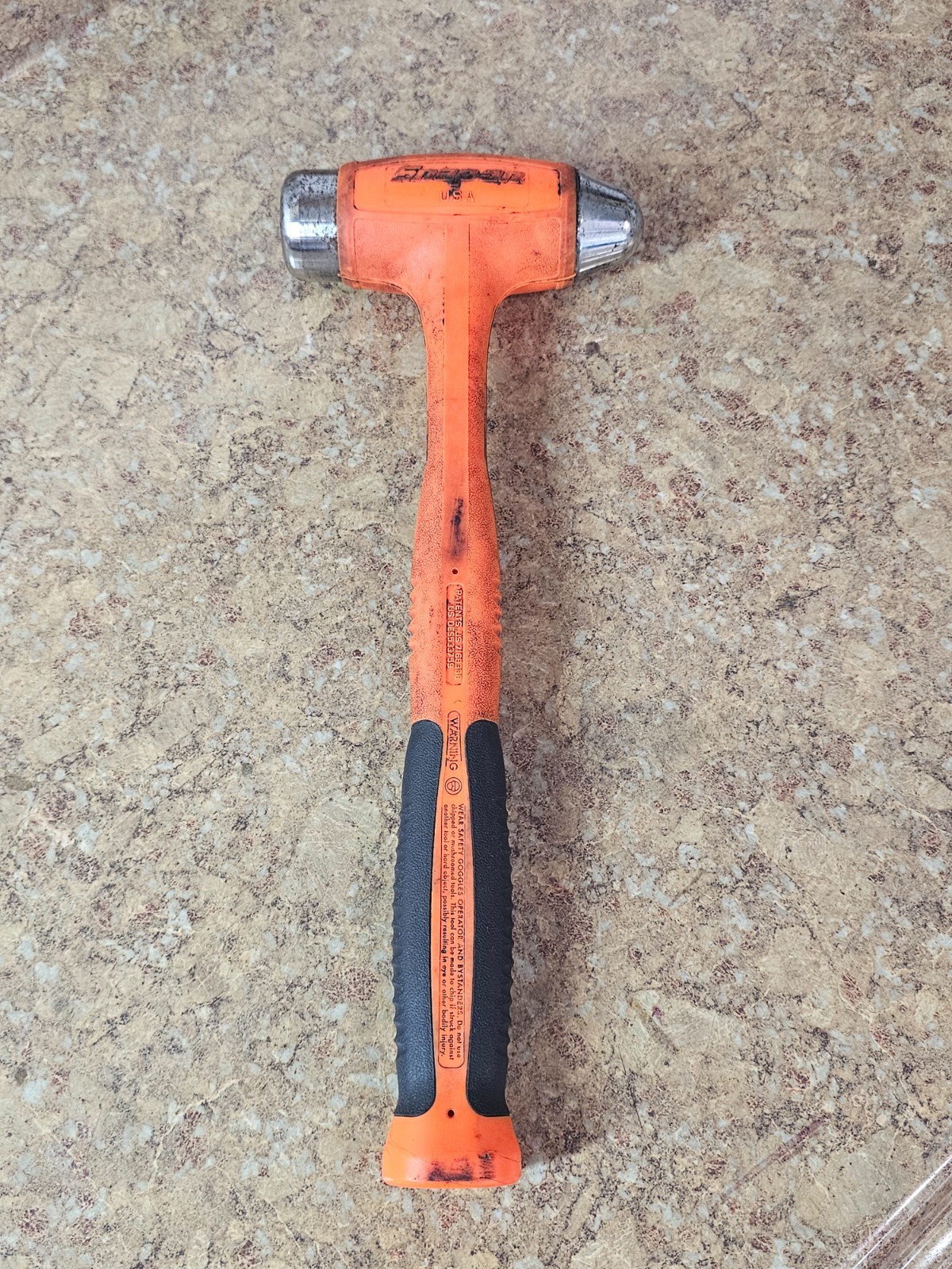 Snap On HBBD40 40oz Dead Blow Ball Peen Hammer Orange Pre-owned
