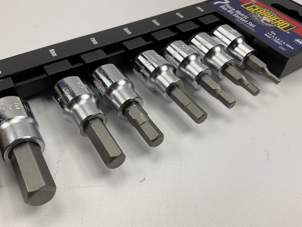 Gearhead GH8374 3/8″ Drive Metric Hex Bit Socket Set, 7-Piece