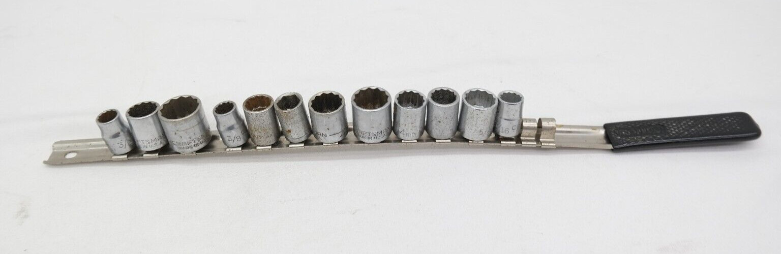 Craftsman 3/8″ Drive 12 Point Shallow Sockets SAE & Metric Mixed Set of 13 Pcs