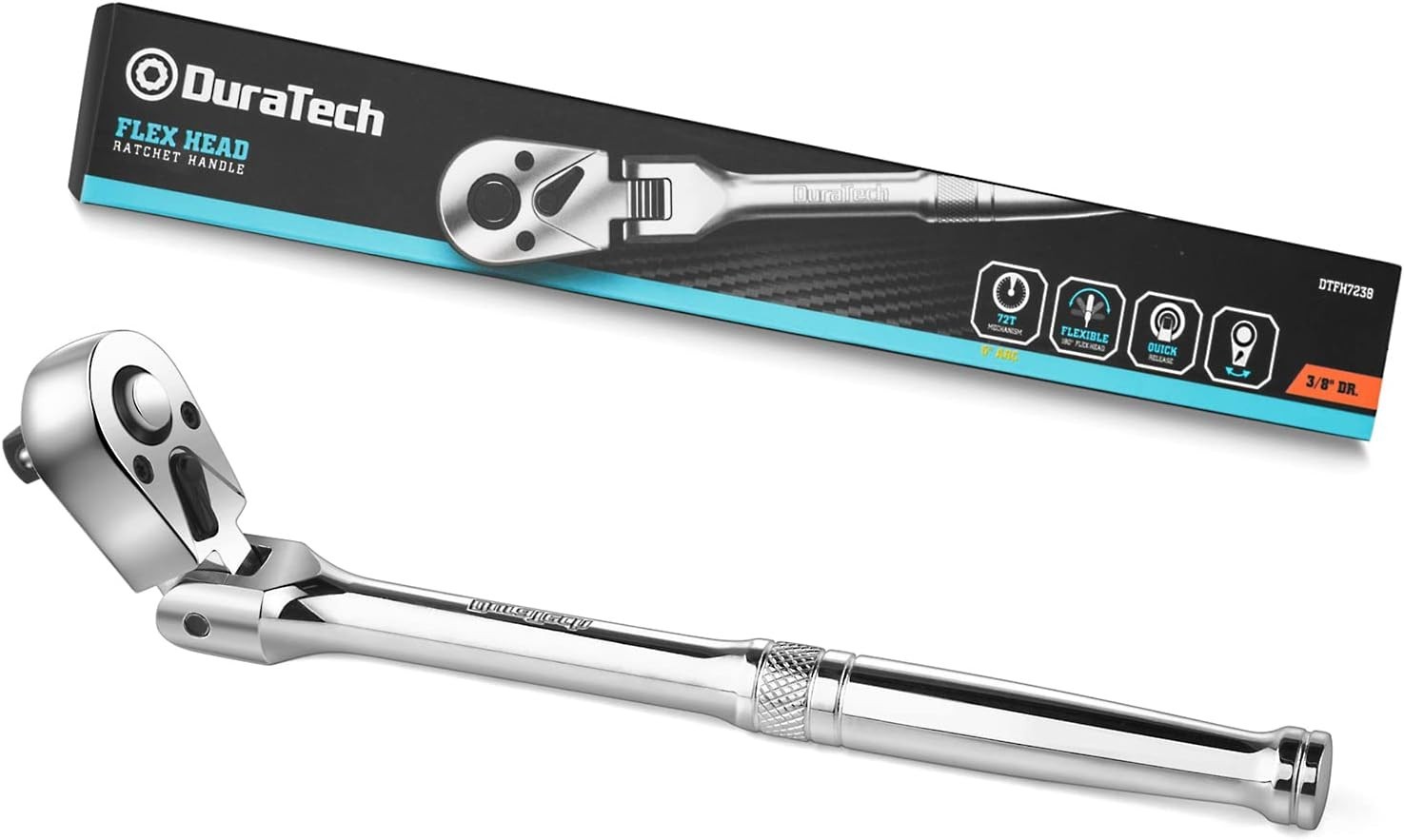 3/8″ Drive Flex-Head Ratchet, 72-Tooth Ratchet Wrench, Quick-release, Reversi…
