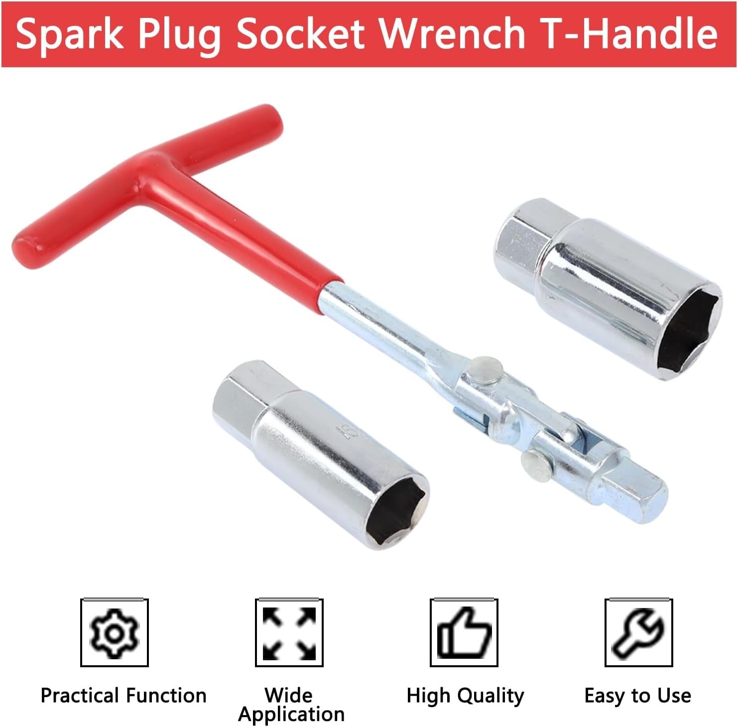Spark Plug Socket Wrench T-Handle 5/8 Inch 16mm and 13/16 Inch21mm Spark Plug…