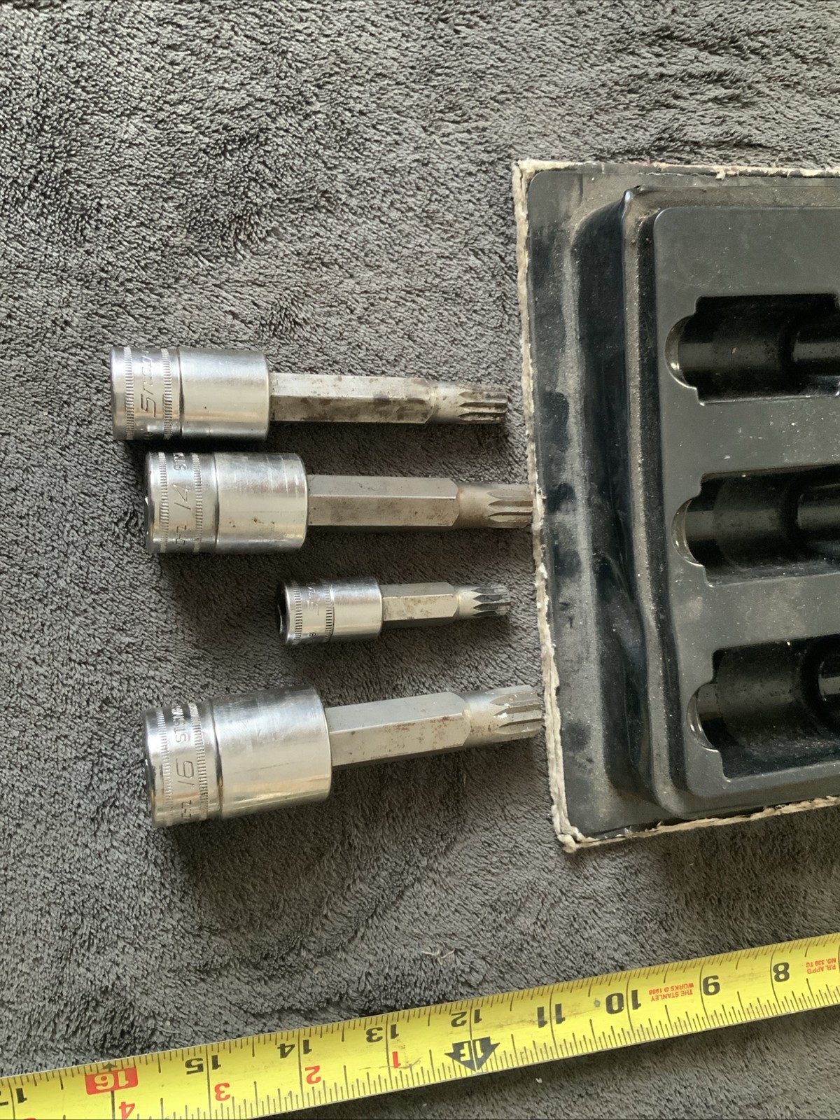 Snap On 4pc Triple Square Sockets, 1 Is 3/8” Dr, And 3 Are 1/2” Dr….metric….4pc.