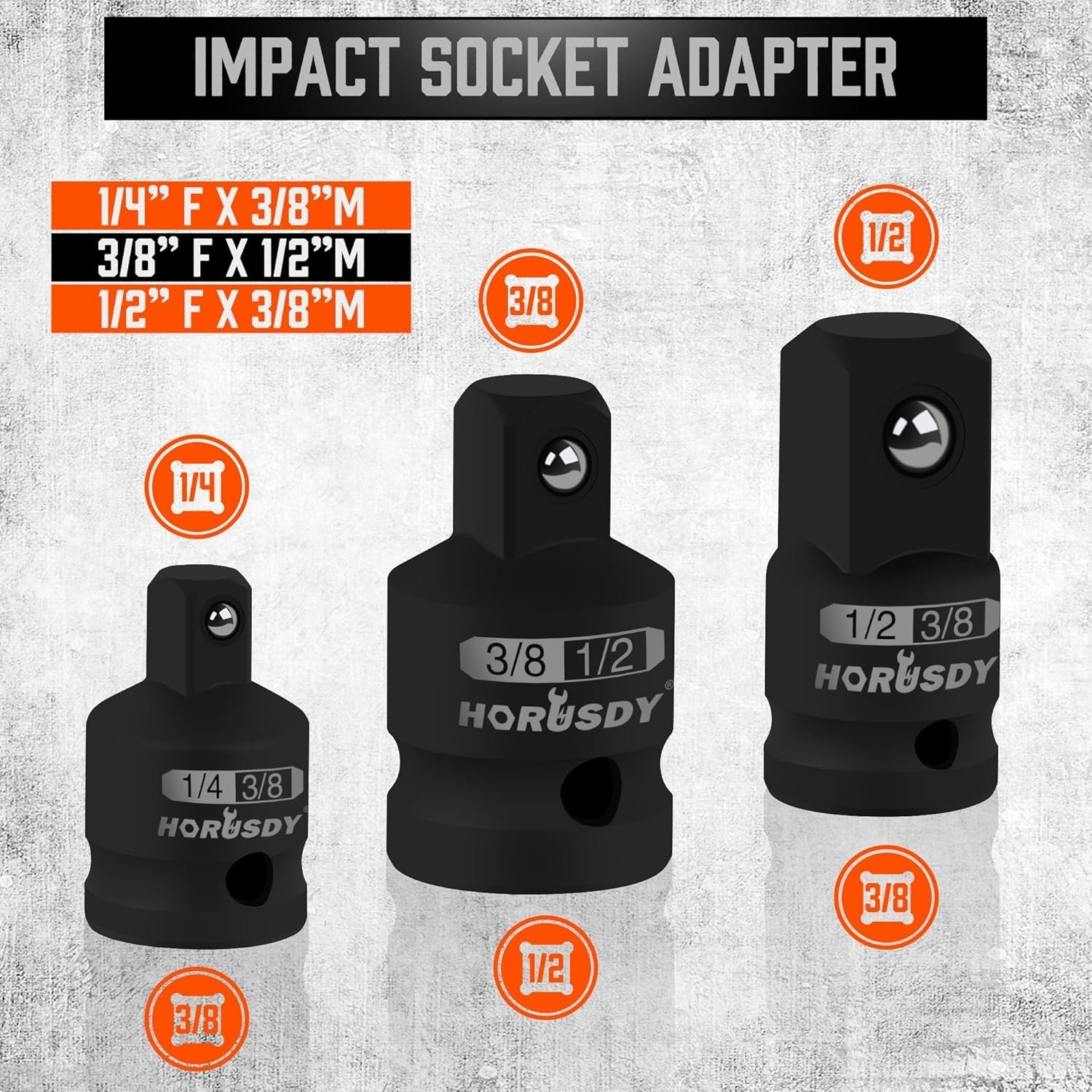 12-Piece Impact Drive Socket Extension Set in CR-V Steel, Multiple Sizes