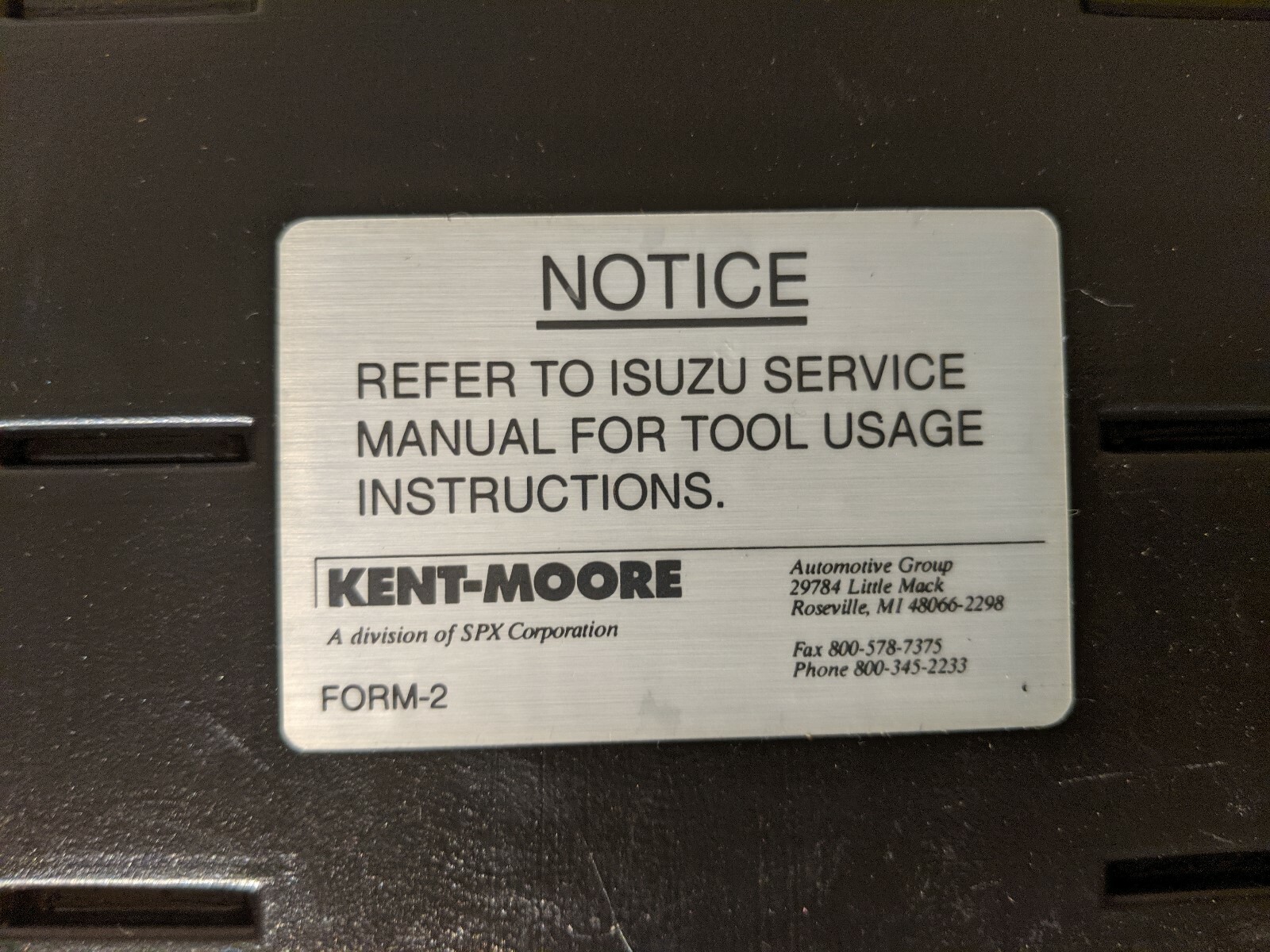 Kent More Isuzu SRS Driver / Passenger Air Bag Load Tool with Case # J41433