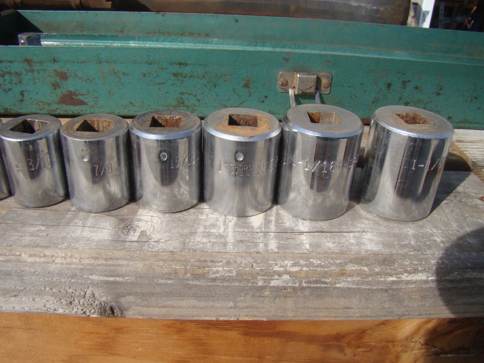 Vtg Thorsen 18pc 1/2″ Drive Socket Set 1218 Made In USA Ratchet SAE 12 Pt