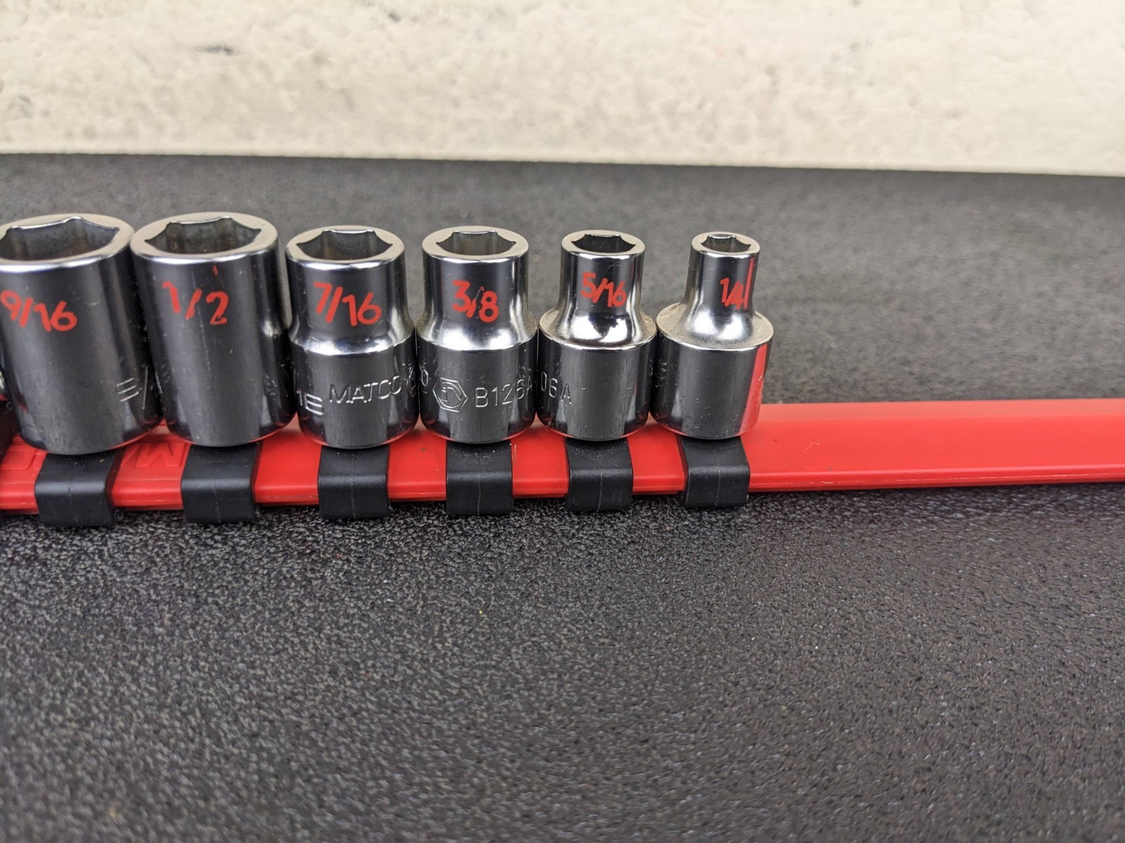 #bp136 Matco Tools NEW SB136TA SAE 1/4-1” Shallow Socket Set 6 Point