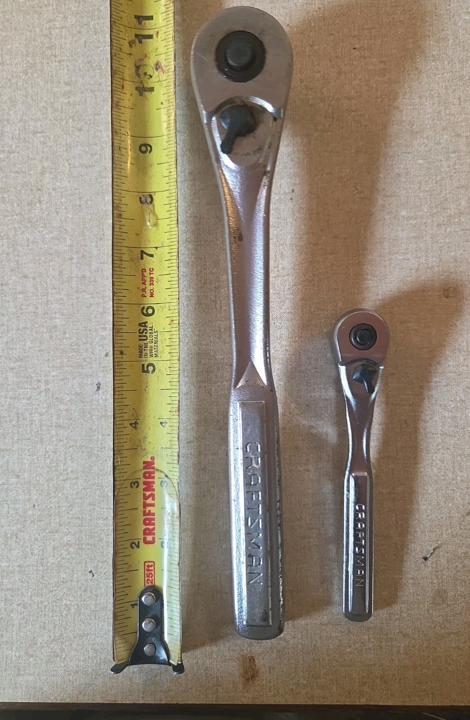 CRAFTSMAN *USA* 1/4″, & 1/2″ DRIVE 2-PIECE RATCHET SET AT 44807, VT 44809